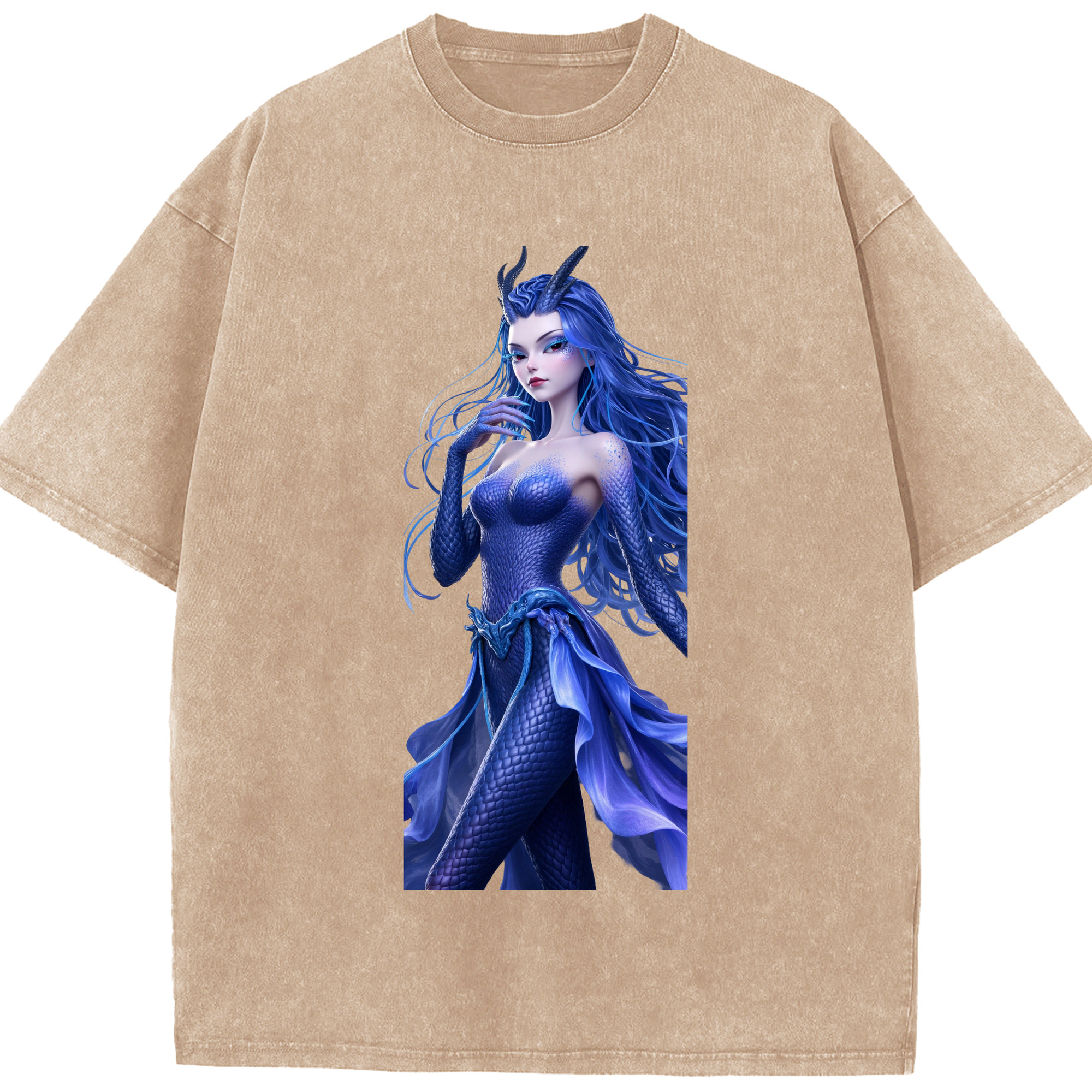 （画像用） Ne Zha 2 ナタ 魔童の大暴れ 綿100% ヴィンテージ風 半袖Tシャツ（フロントプリント）