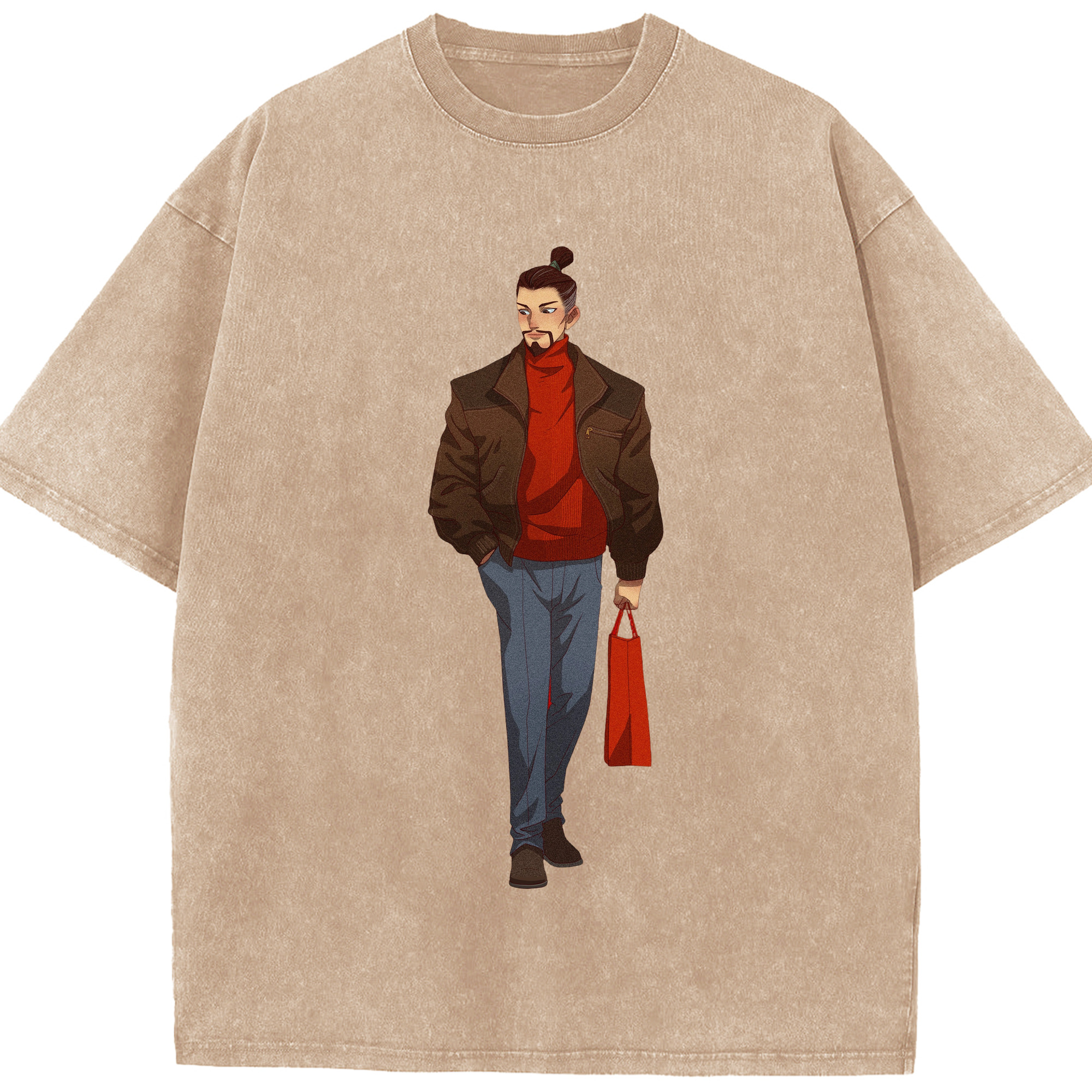 （画像用） Ne Zha 2 ナタ 魔童の大暴れ 綿100% ヴィンテージ風 半袖Tシャツ（フロントプリント）