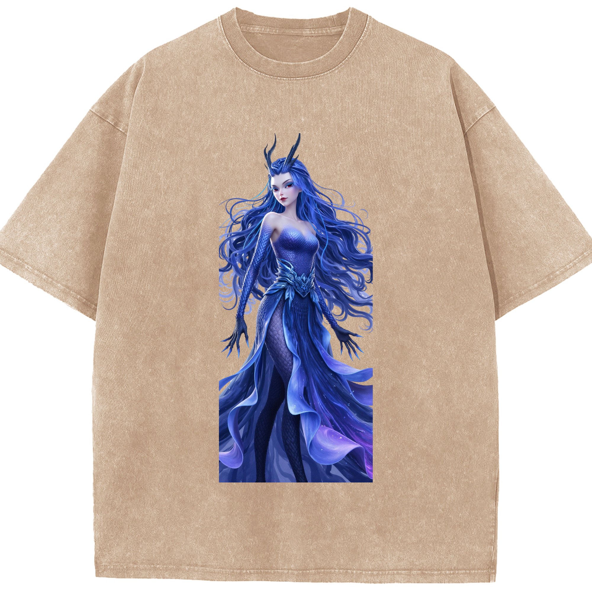 （画像用） Ne Zha 2 ナタ 魔童の大暴れ 綿100% ヴィンテージ風 半袖Tシャツ（フロントプリント）