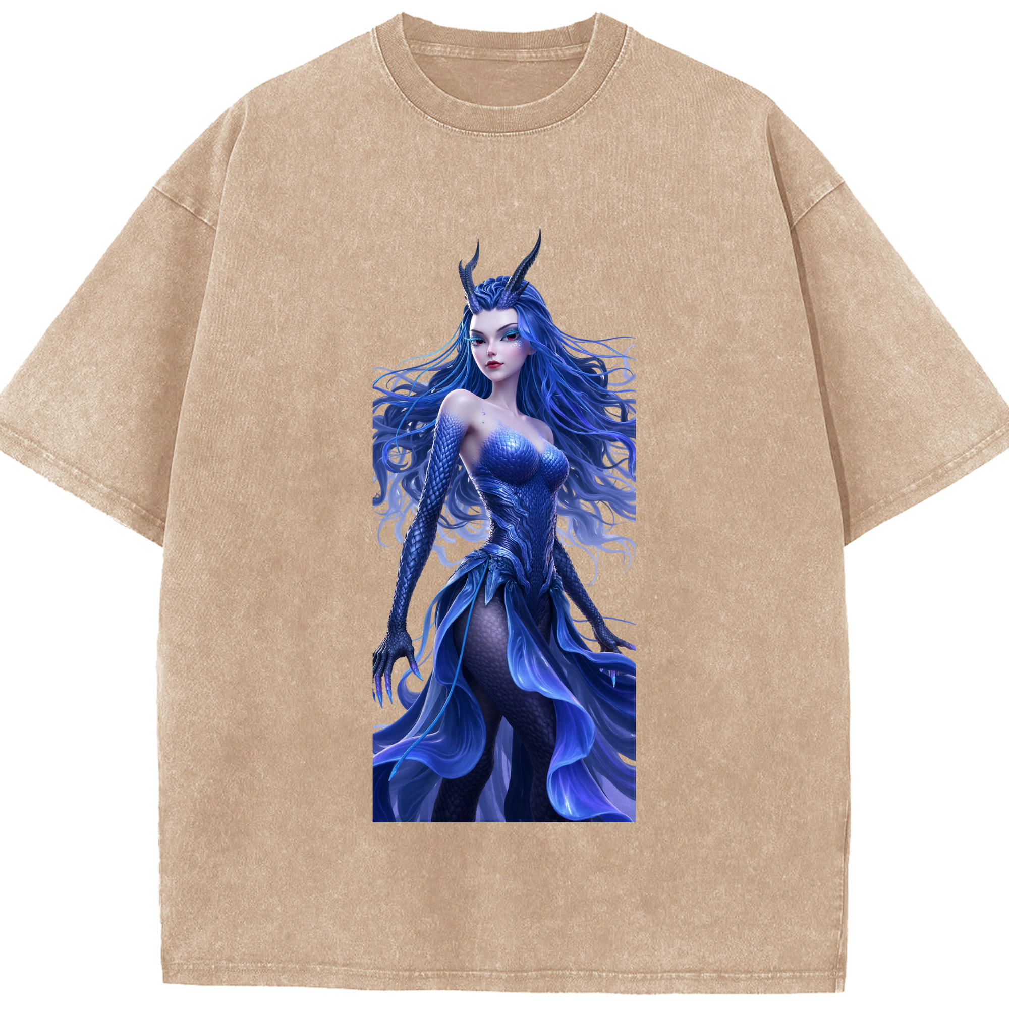 （画像用） Ne Zha 2 ナタ 魔童の大暴れ 綿100% ヴィンテージ風 半袖Tシャツ（フロントプリント）