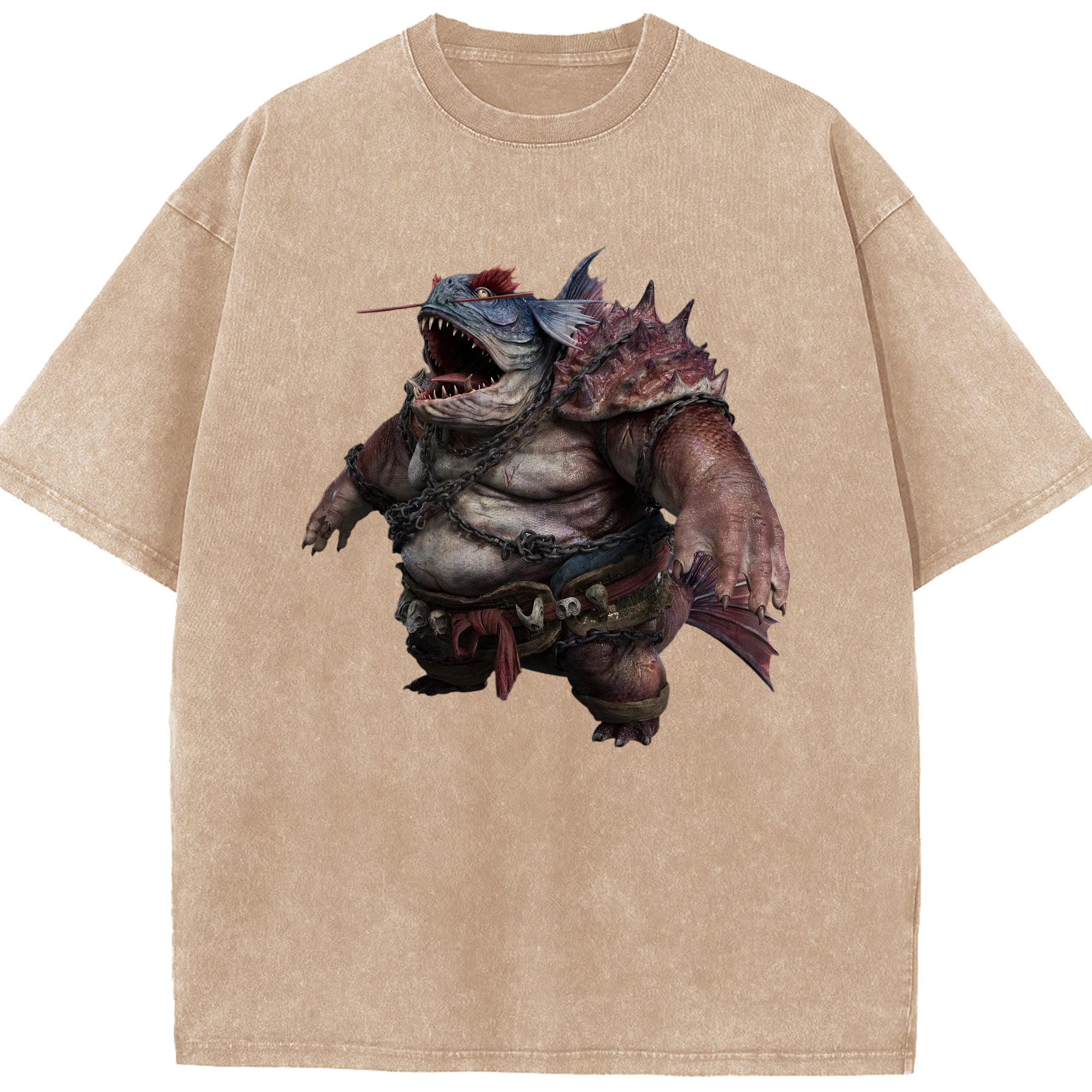 （画像用） Ne Zha 2 ナタ 魔童の大暴れ 綿100% ヴィンテージ風 半袖Tシャツ（フロントプリント）