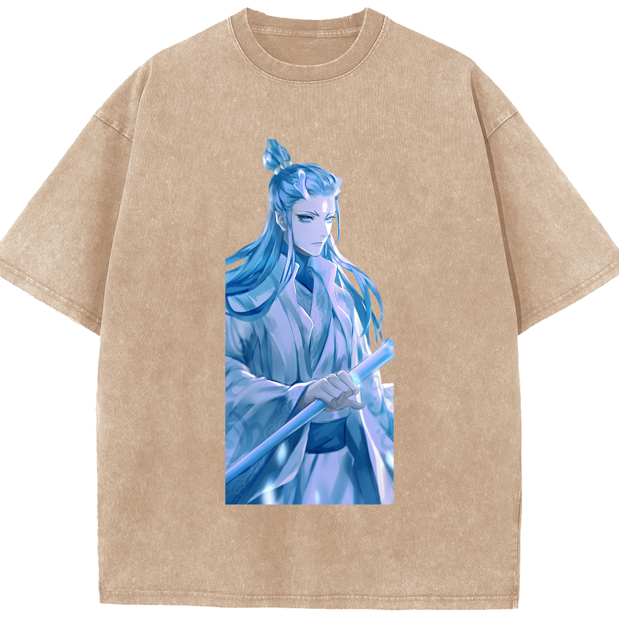 （画像用） Ne Zha 2 ナタ 魔童の大暴れ 綿100% ヴィンテージ風 半袖Tシャツ（フロントプリント）