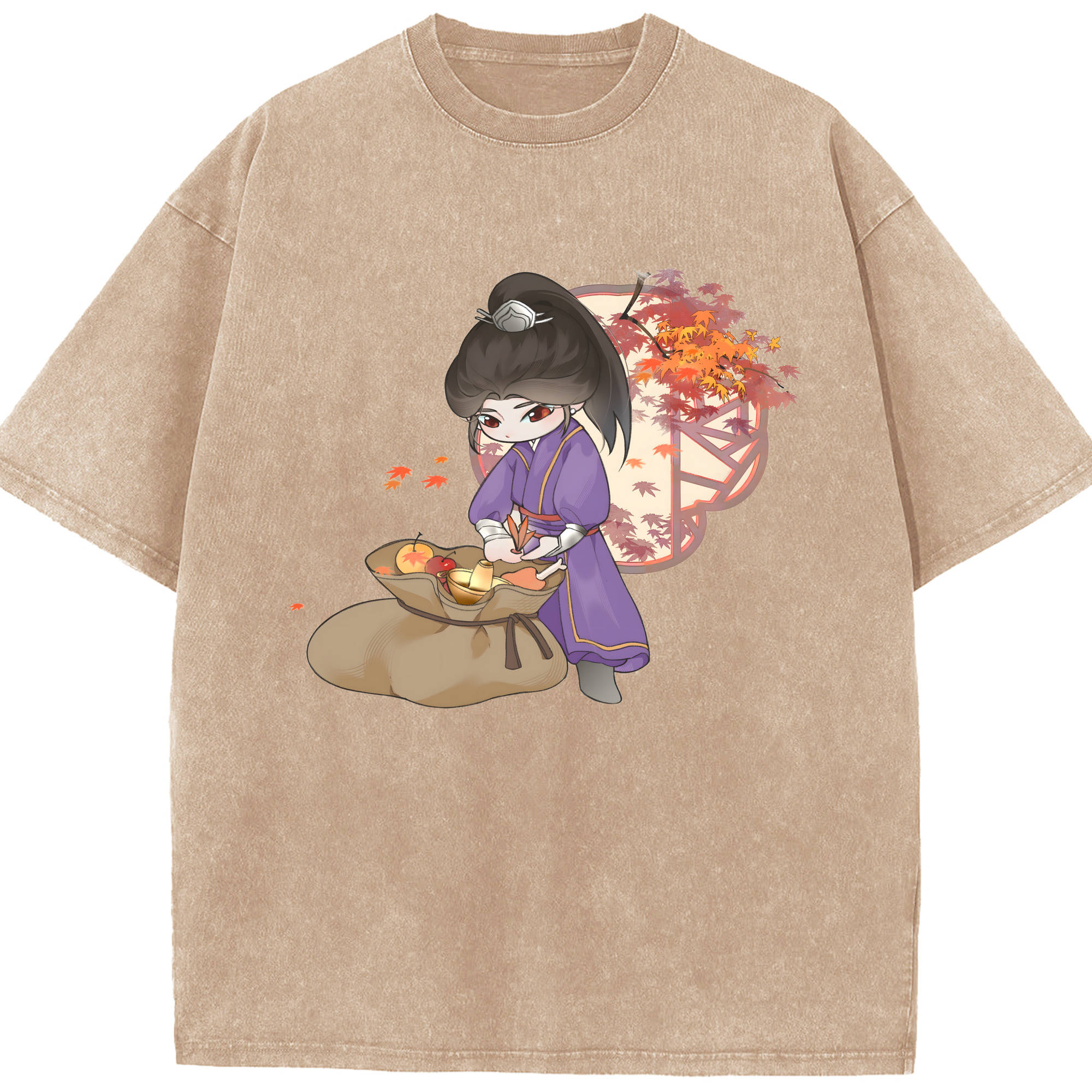 （画像用） Ne Zha 2 ナタ 魔童の大暴れ 綿100% ヴィンテージ風 半袖Tシャツ（フロントプリント）
