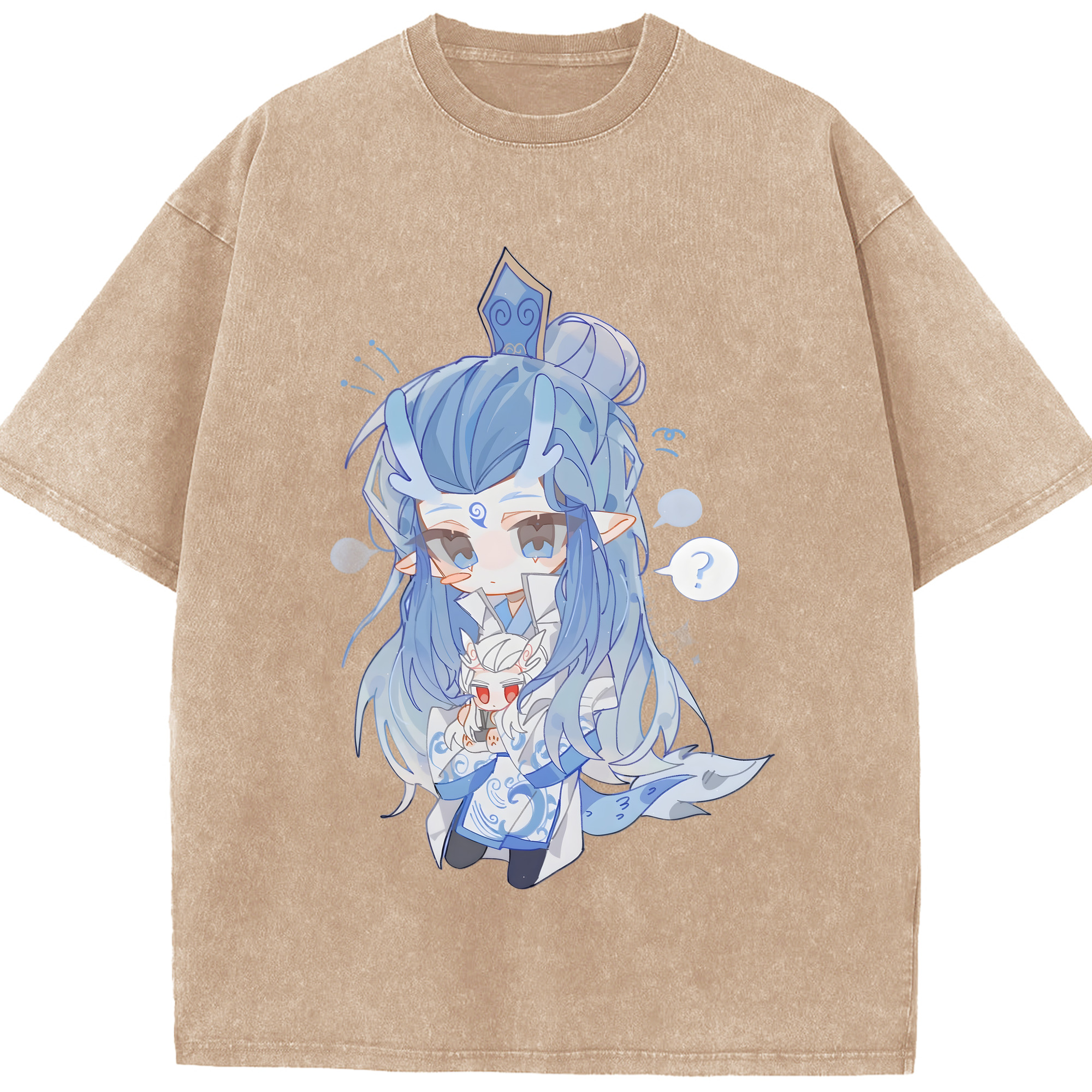 （画像用） Ne Zha 2 ナタ 魔童の大暴れ 綿100% ヴィンテージ風 半袖Tシャツ（フロントプリント）