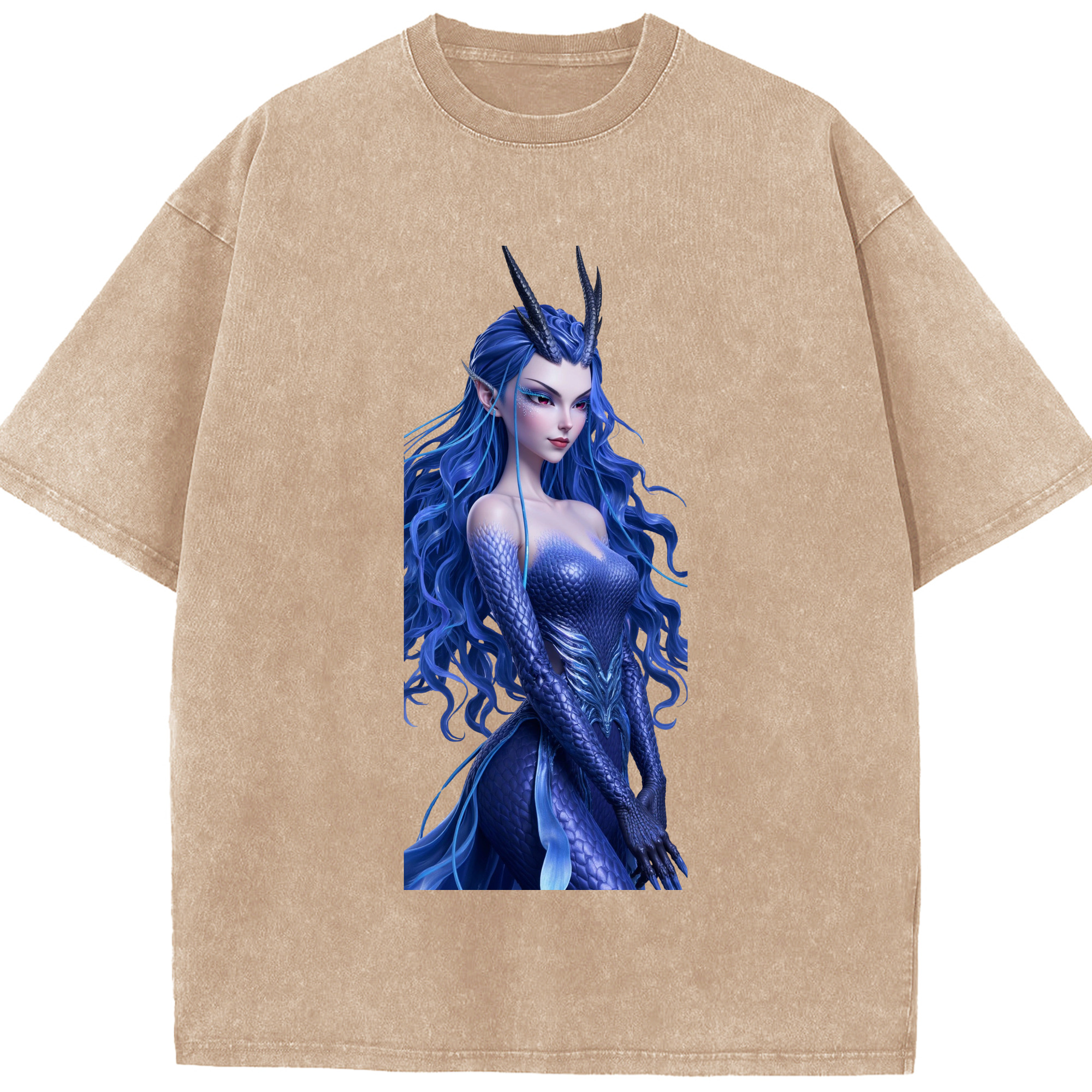 （画像用） Ne Zha 2 ナタ 魔童の大暴れ 綿100% ヴィンテージ風 半袖Tシャツ（フロントプリント）