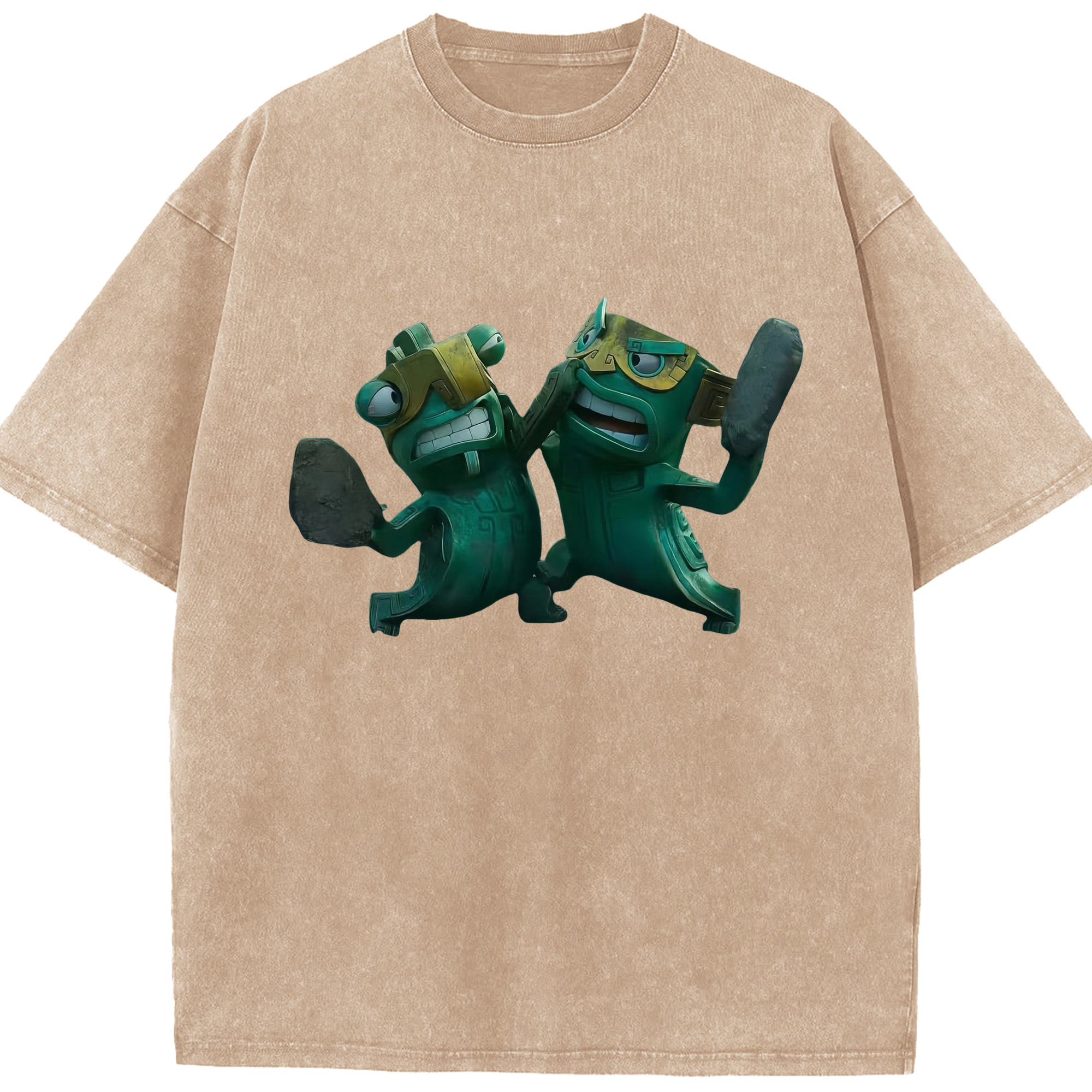 （画像用） Ne Zha 2 ナタ 魔童の大暴れ 綿100% ヴィンテージ風 半袖Tシャツ（フロントプリント）