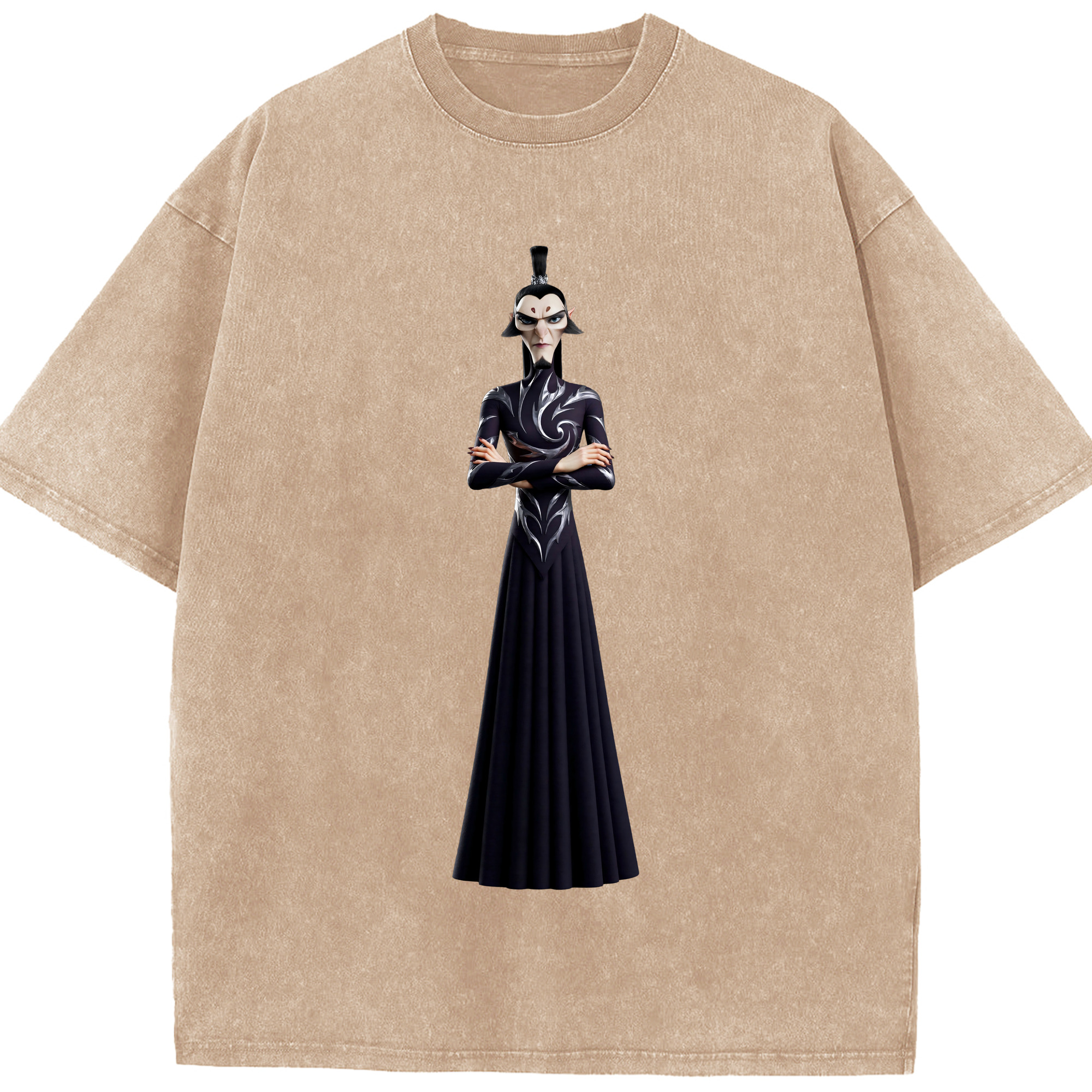 （画像用） Ne Zha 2 ナタ 魔童の大暴れ 綿100% ヴィンテージ風 半袖Tシャツ（フロントプリント）