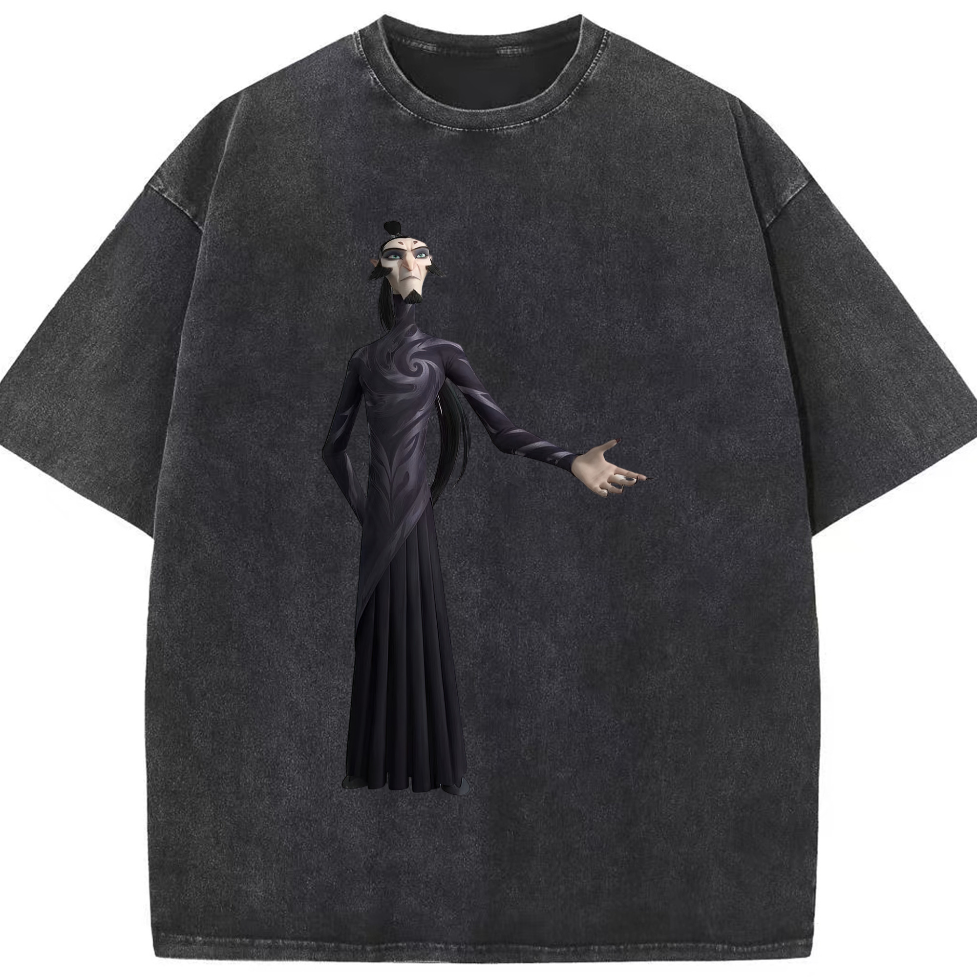 （画像用） Ne Zha 2 ナタ 魔童の大暴れ 綿100% ヴィンテージ風 半袖Tシャツ（フロントプリント）