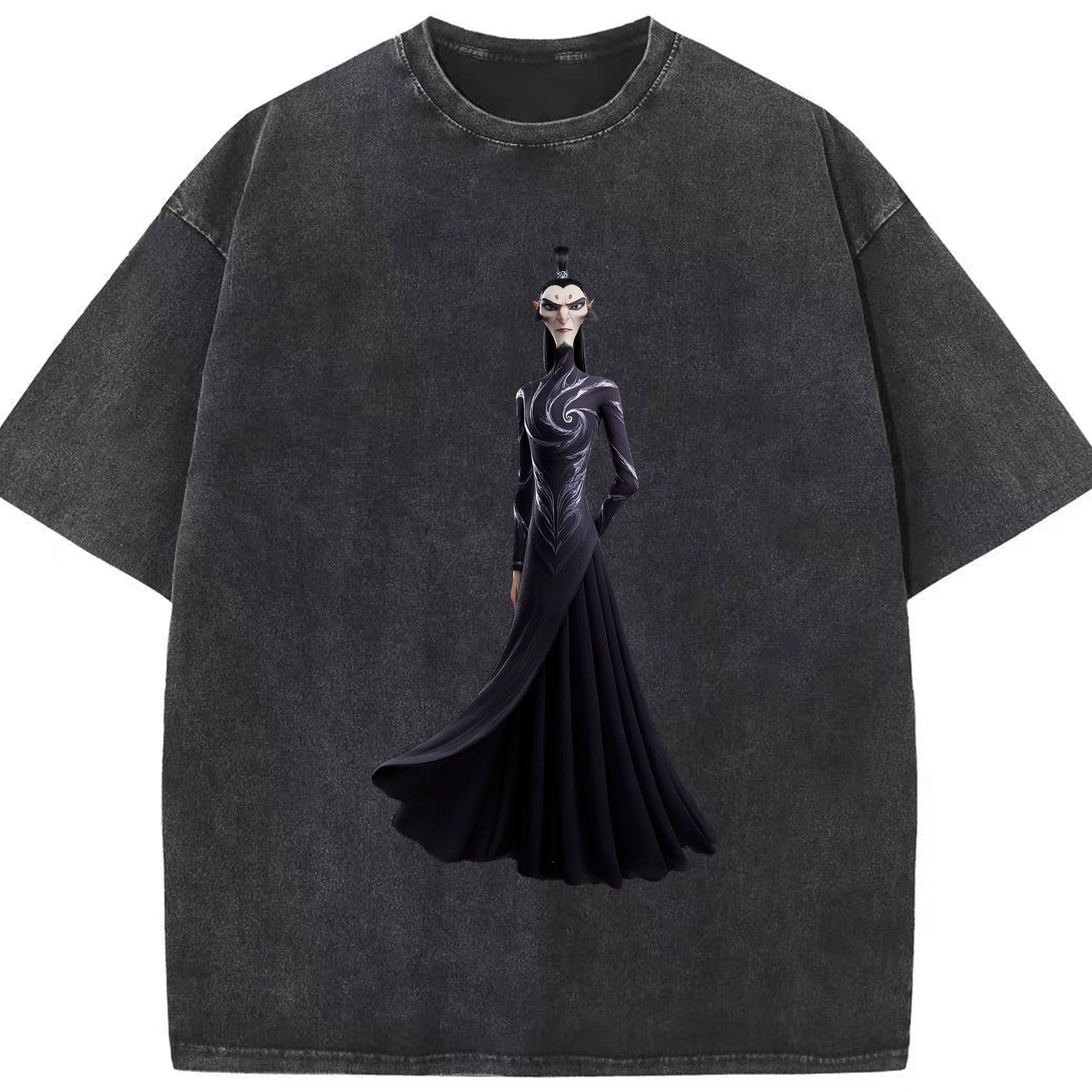（画像用） Ne Zha 2 ナタ 魔童の大暴れ 綿100% ヴィンテージ風 半袖Tシャツ（フロントプリント）