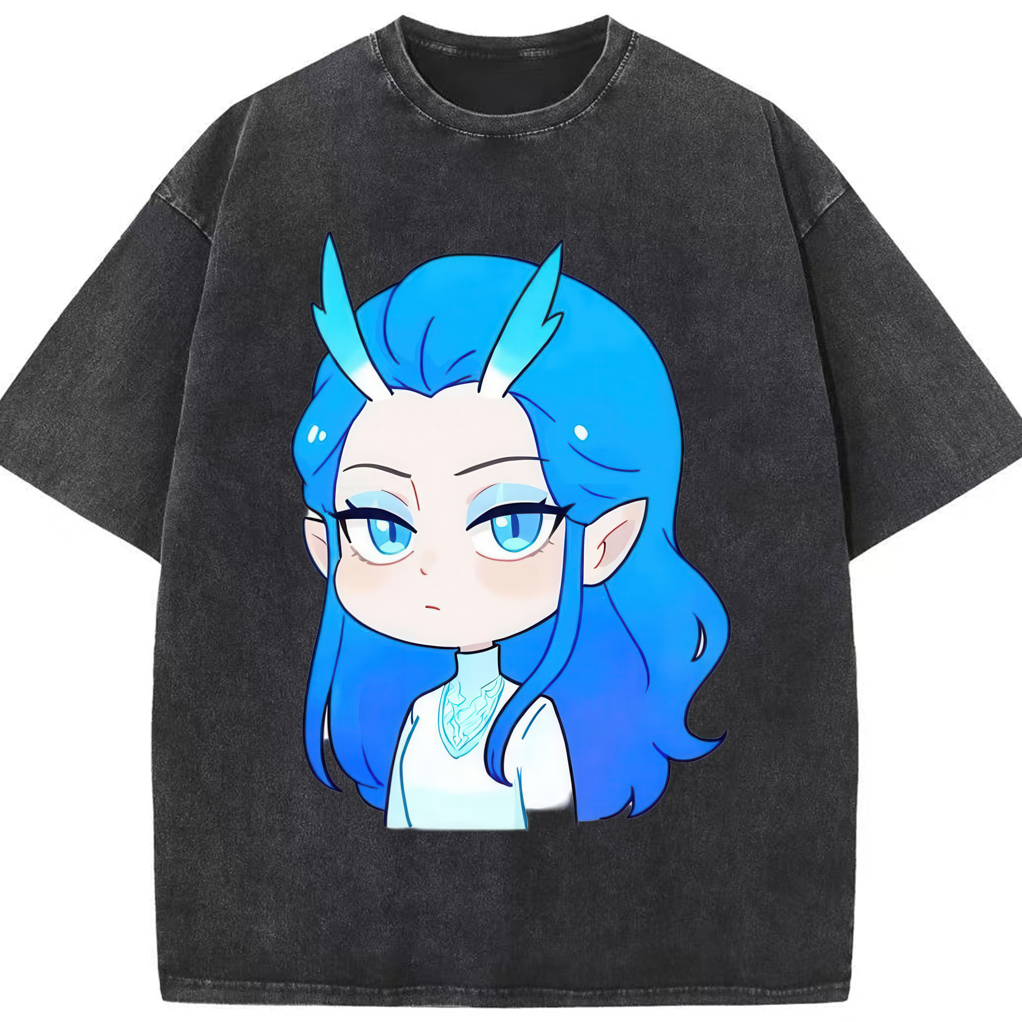 （画像用） Ne Zha 2 ナタ 魔童の大暴れ 綿100% ヴィンテージ風 半袖Tシャツ（フロントプリント）