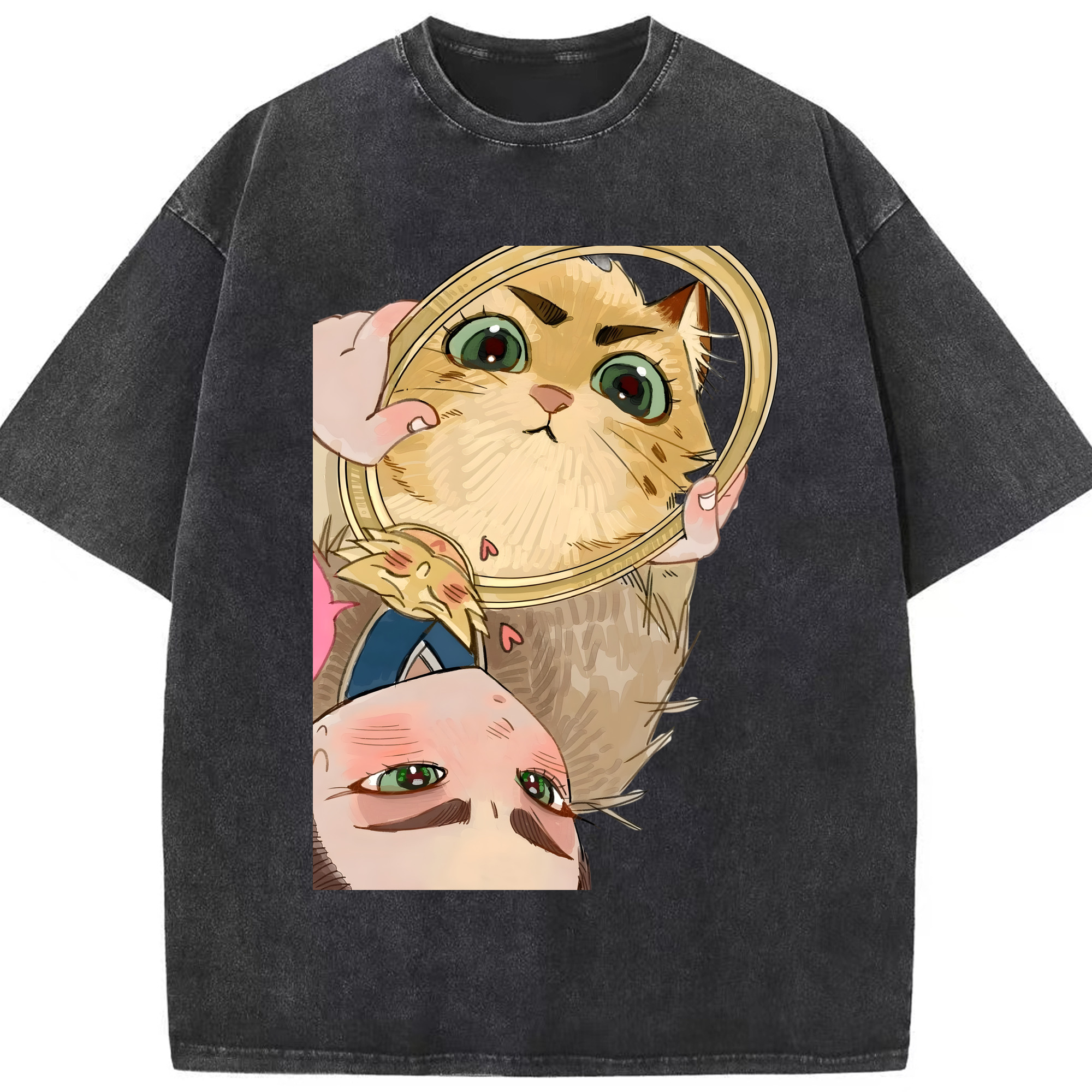 （画像用） Ne Zha 2 ナタ 魔童の大暴れ 綿100% ヴィンテージ風 半袖Tシャツ（フロントプリント）