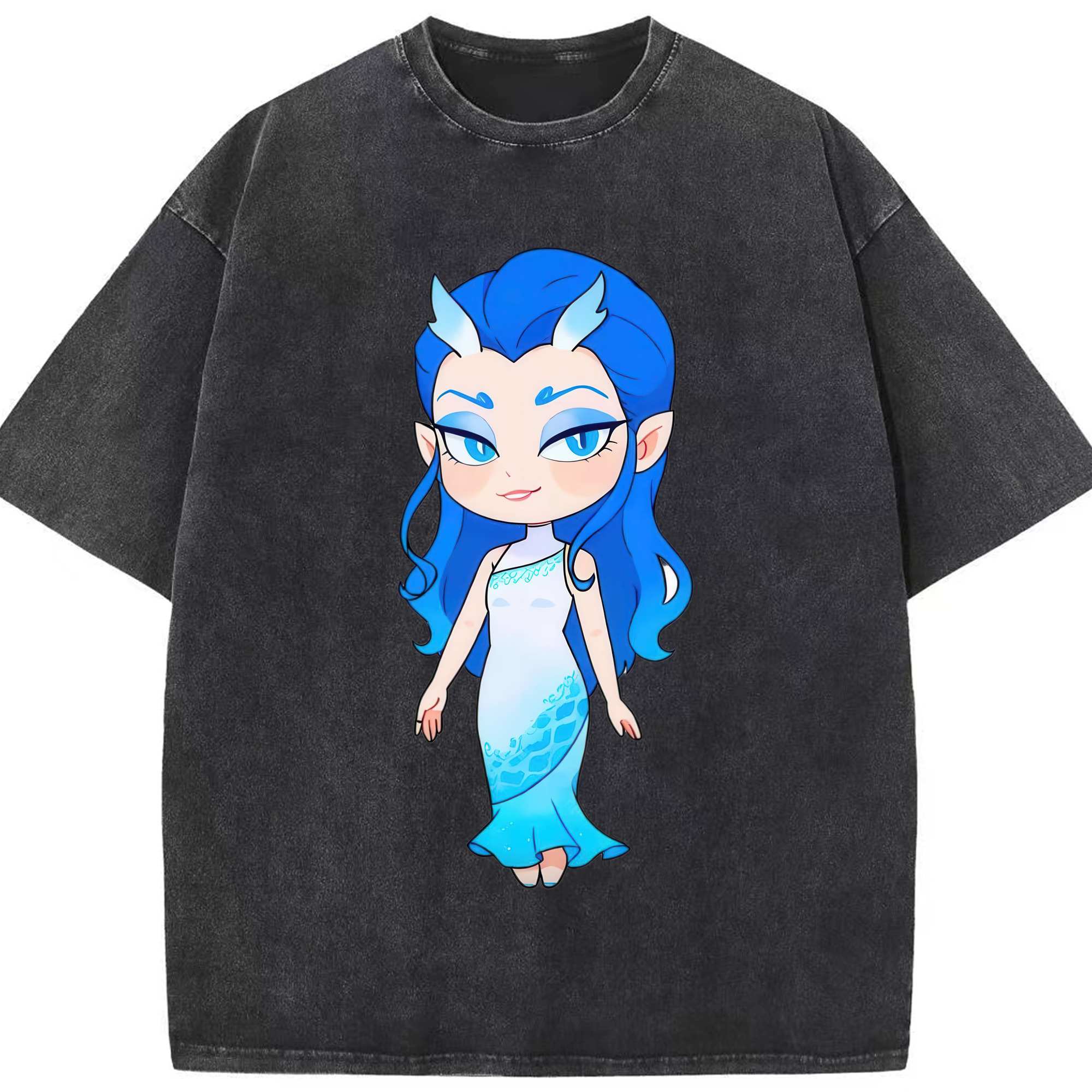 （画像用） Ne Zha 2 ナタ 魔童の大暴れ 綿100% ヴィンテージ風 半袖Tシャツ（フロントプリント）