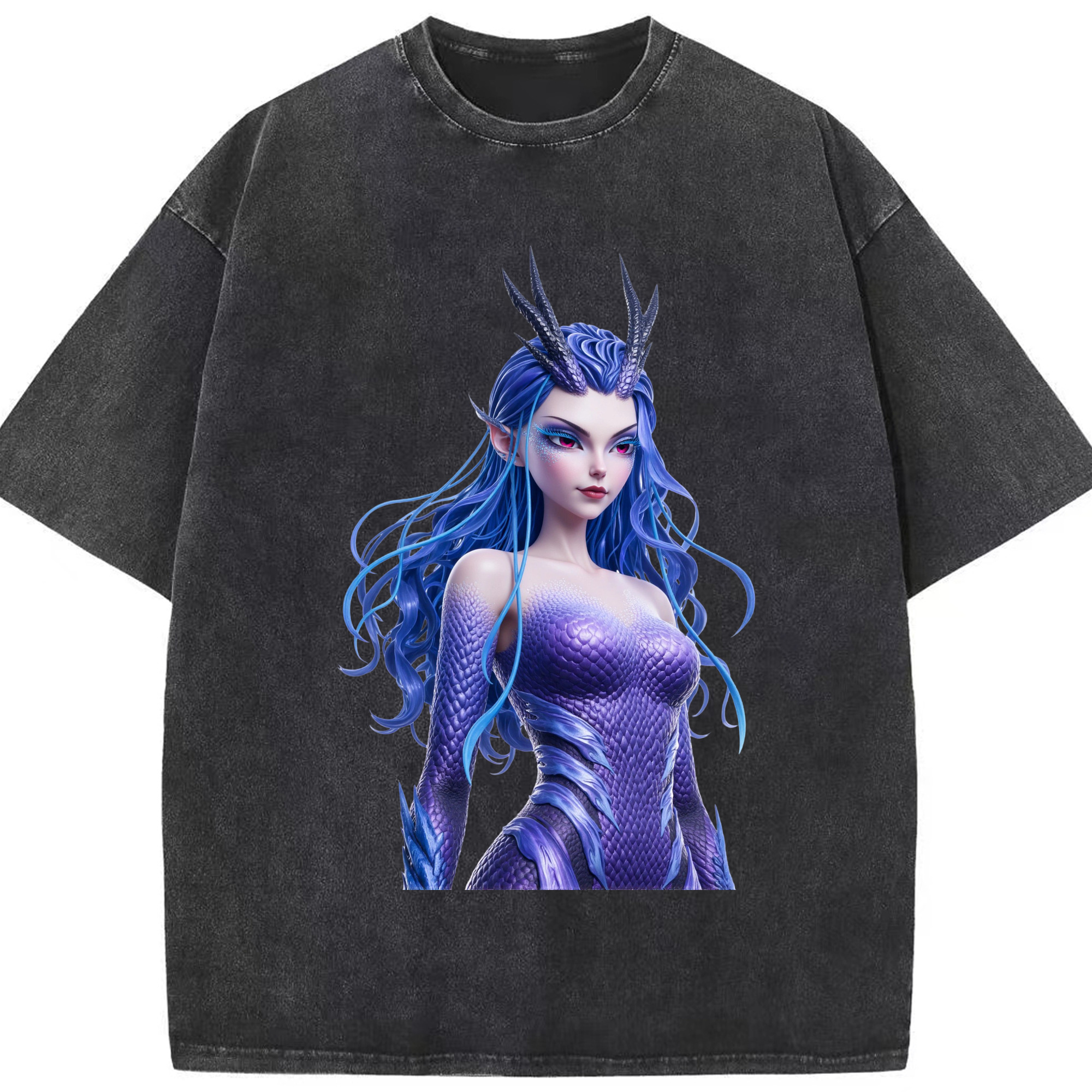 （画像用） Ne Zha 2 ナタ 魔童の大暴れ 綿100% ヴィンテージ風 半袖Tシャツ（フロントプリント）