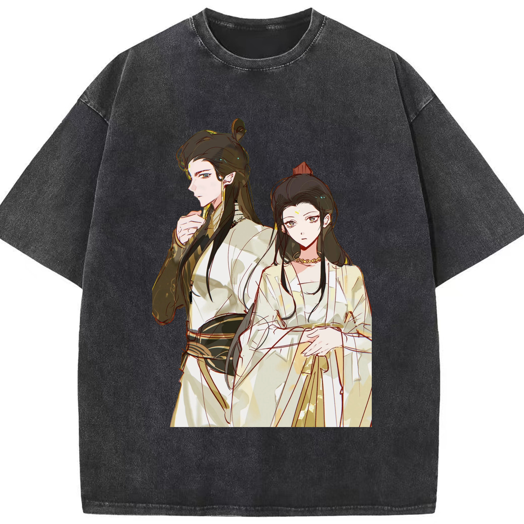 （画像用） Ne Zha 2 ナタ 魔童の大暴れ 綿100% ヴィンテージ風 半袖Tシャツ（フロントプリント）