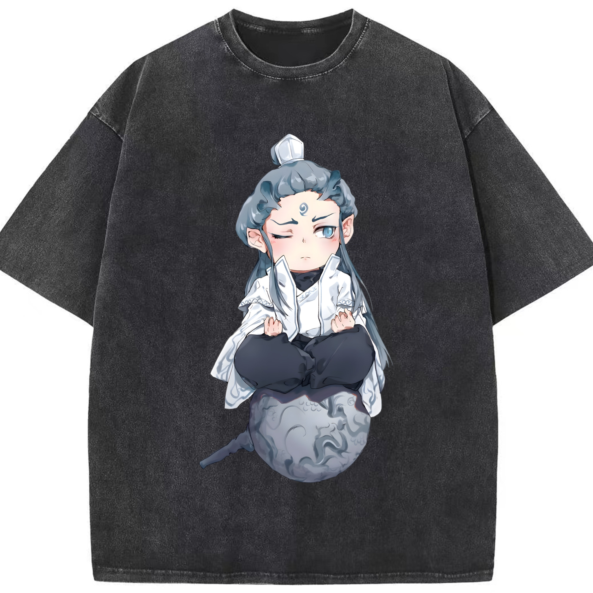 （画像用） Ne Zha 2 ナタ 魔童の大暴れ 綿100% ヴィンテージ風 半袖Tシャツ（フロントプリント）