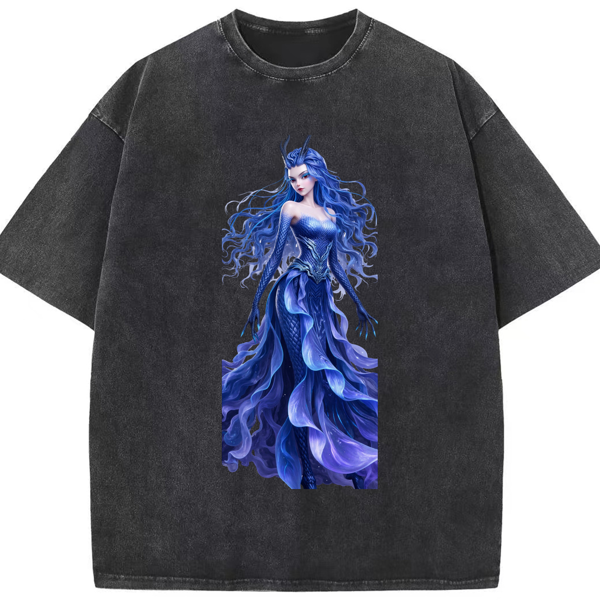 （画像用） Ne Zha 2 ナタ 魔童の大暴れ 綿100% ヴィンテージ風 半袖Tシャツ（フロントプリント）