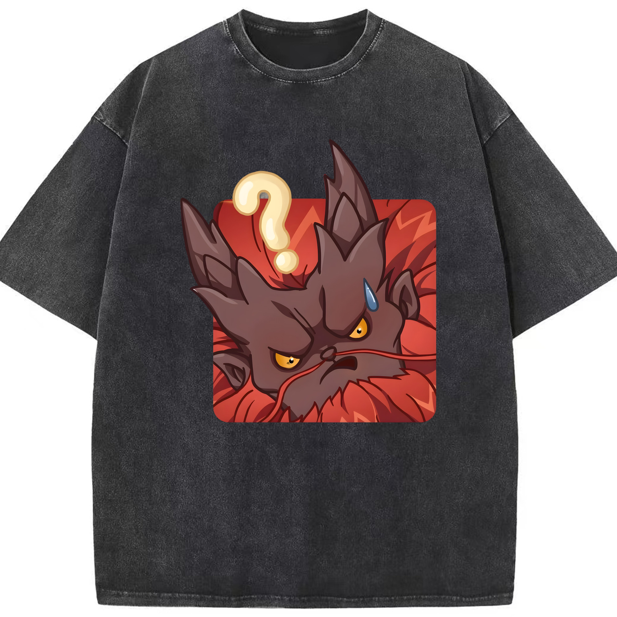 （画像用） Ne Zha 2 ナタ 魔童の大暴れ 綿100% ヴィンテージ風 半袖Tシャツ（フロントプリント）
