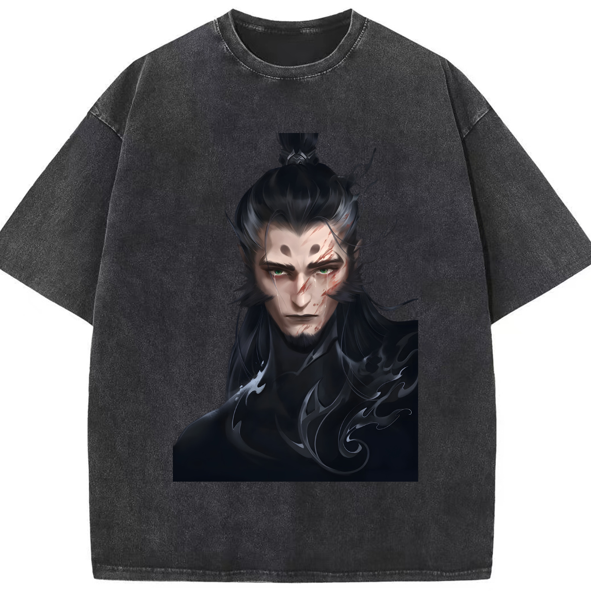 （画像用） Ne Zha 2 ナタ 魔童の大暴れ 綿100% ヴィンテージ風 半袖Tシャツ（フロントプリント）