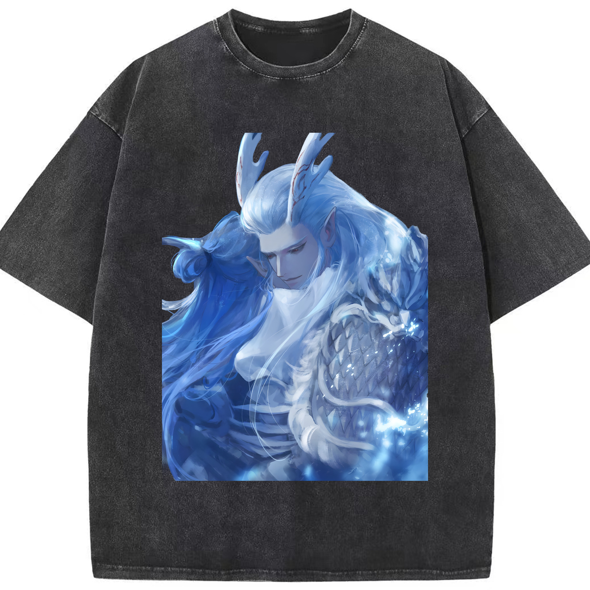 （画像用） Ne Zha 2 ナタ 魔童の大暴れ 綿100% ヴィンテージ風 半袖Tシャツ（フロントプリント）