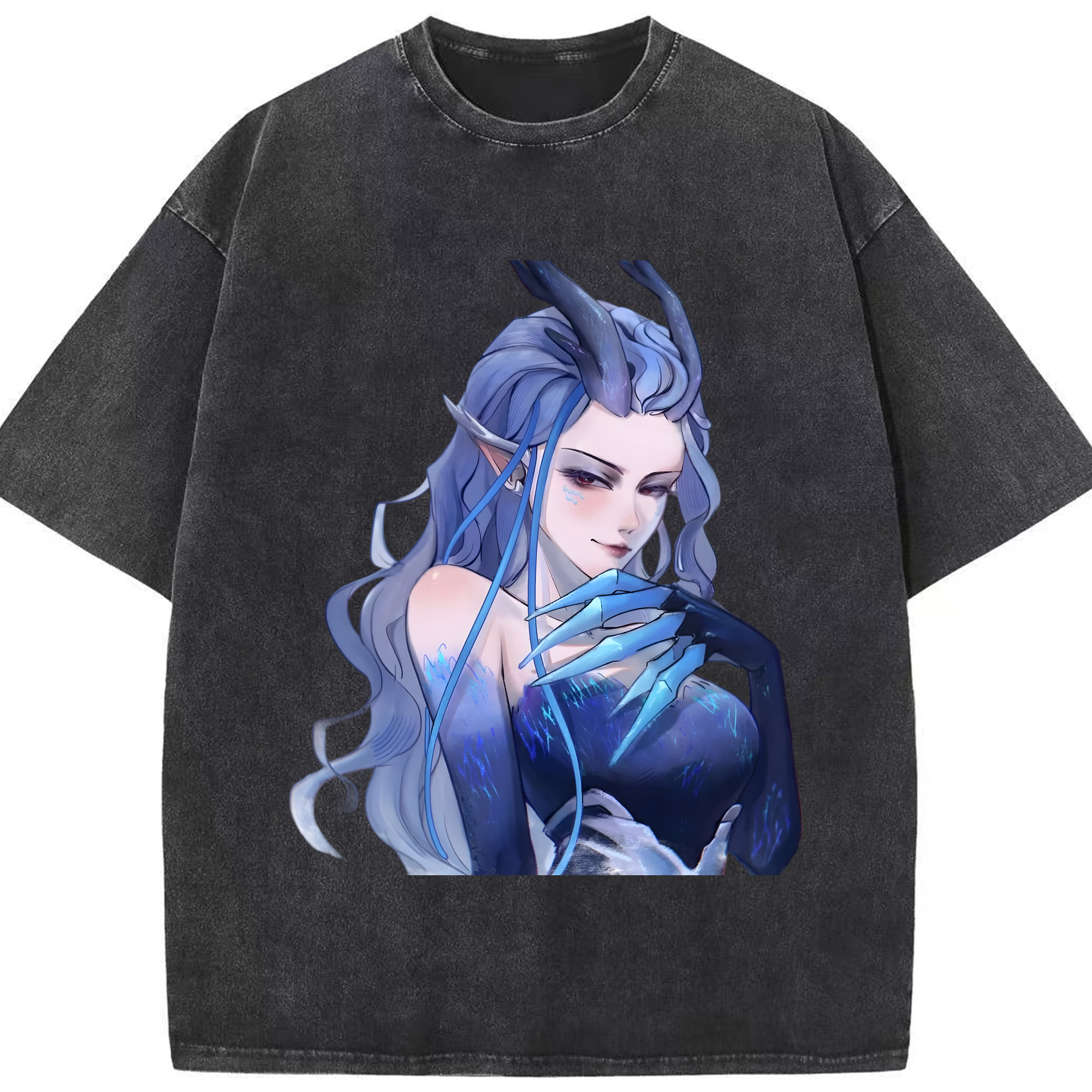 （画像用） Ne Zha 2 ナタ 魔童の大暴れ 綿100% ヴィンテージ風 半袖Tシャツ（フロントプリント）