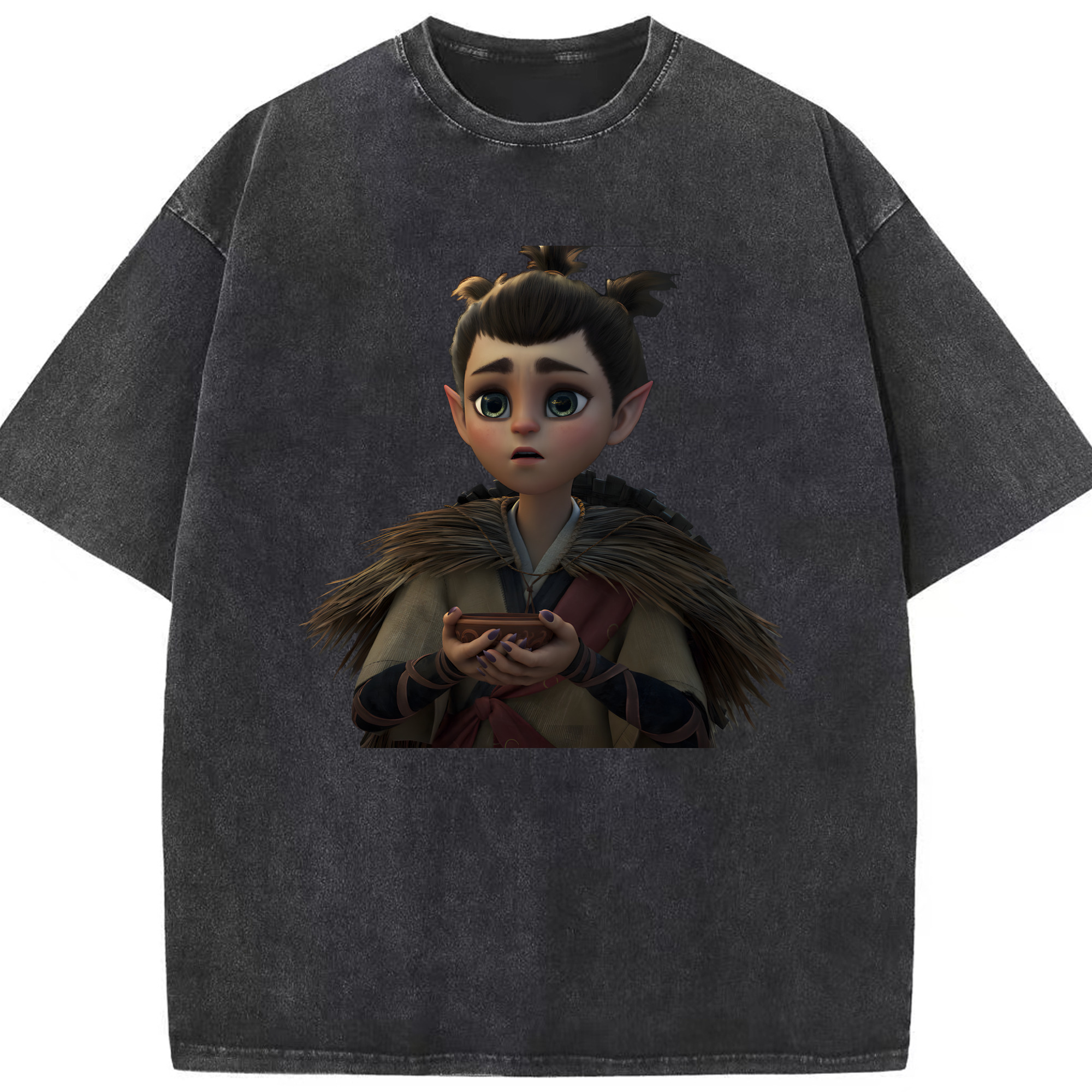 （画像用） Ne Zha 2 ナタ 魔童の大暴れ 綿100% ヴィンテージ風 半袖Tシャツ（フロントプリント）