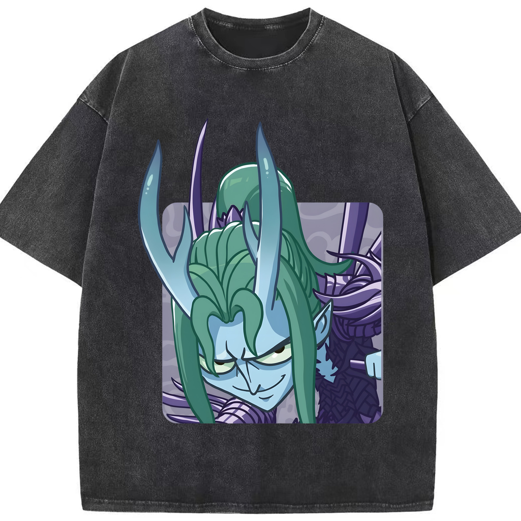 （画像用） Ne Zha 2 ナタ 魔童の大暴れ 綿100% ヴィンテージ風 半袖Tシャツ（フロントプリント）