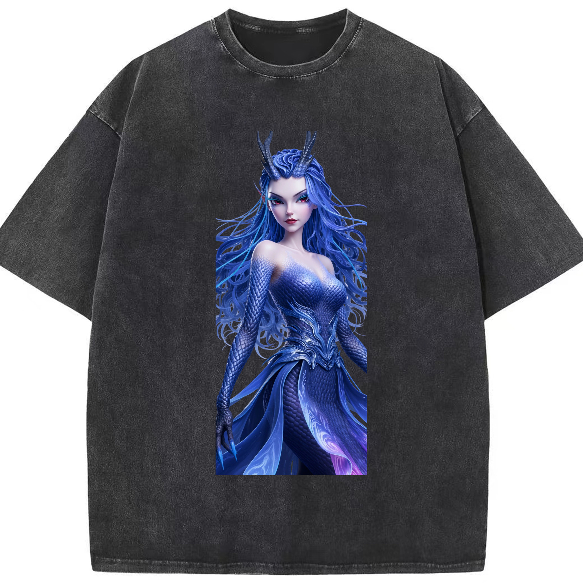 （画像用） Ne Zha 2 ナタ 魔童の大暴れ 綿100% ヴィンテージ風 半袖Tシャツ（フロントプリント）