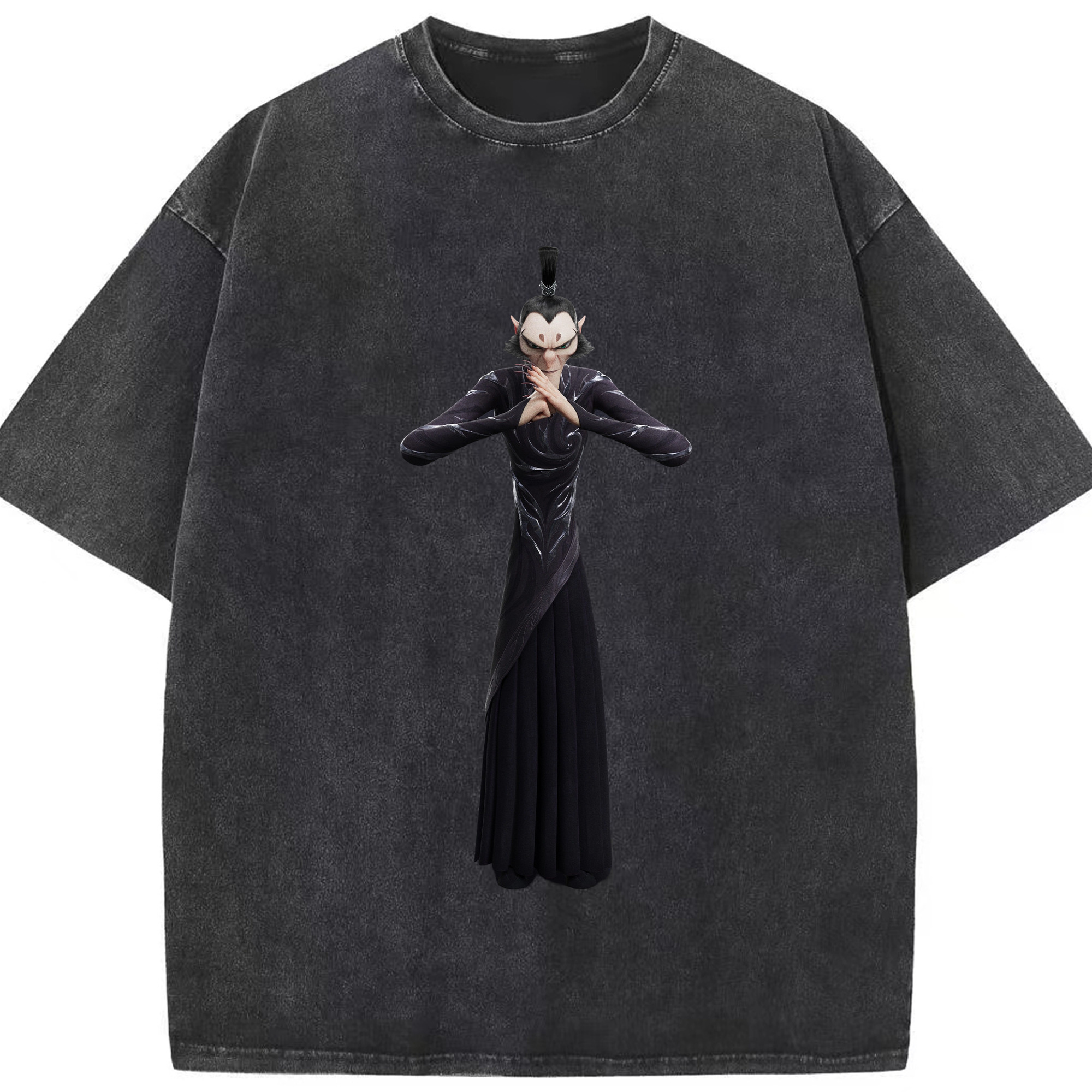（画像用） Ne Zha 2 ナタ 魔童の大暴れ 綿100% ヴィンテージ風 半袖Tシャツ（フロントプリント）
