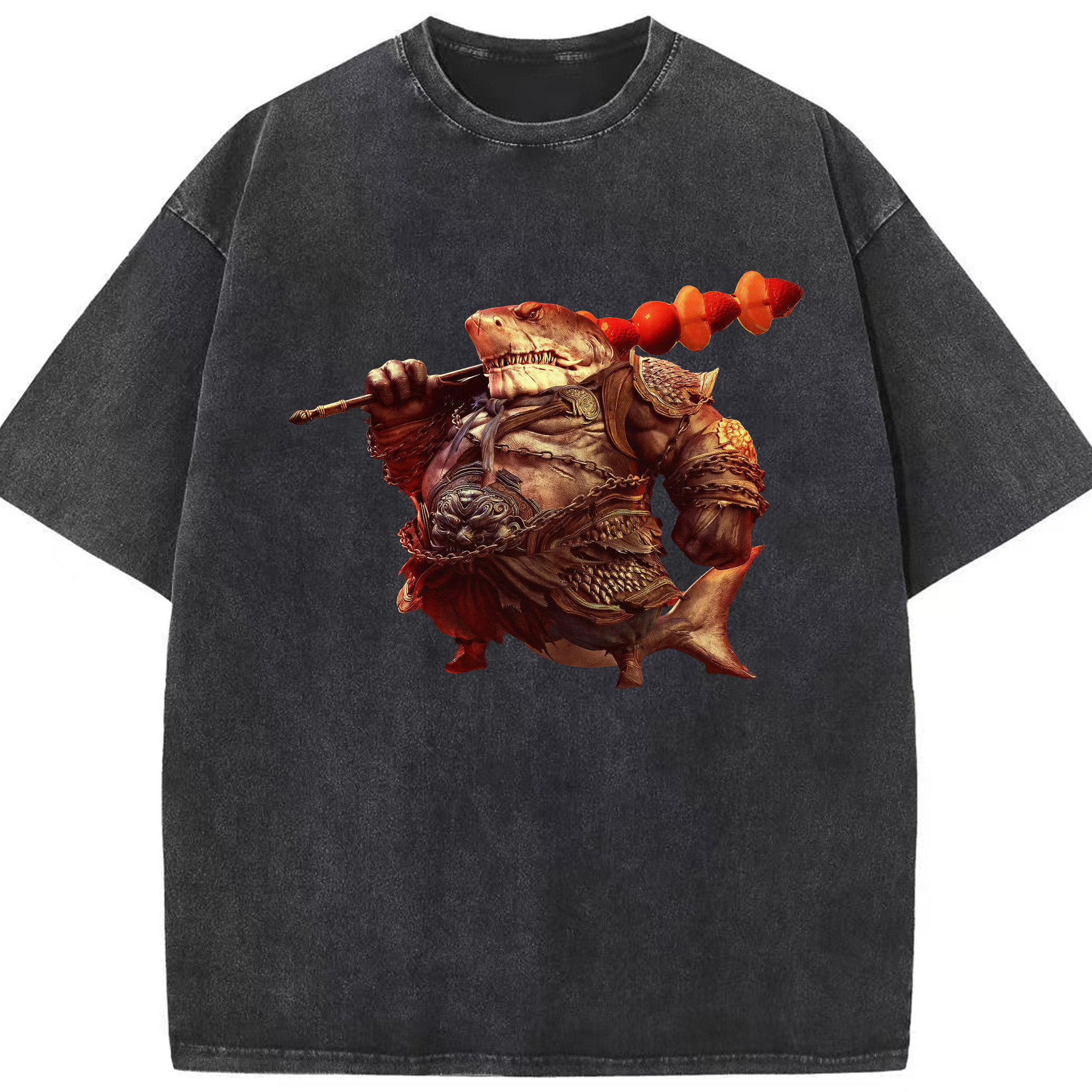 （画像用） Ne Zha 2 ナタ 魔童の大暴れ 綿100% ヴィンテージ風 半袖Tシャツ（フロントプリント）
