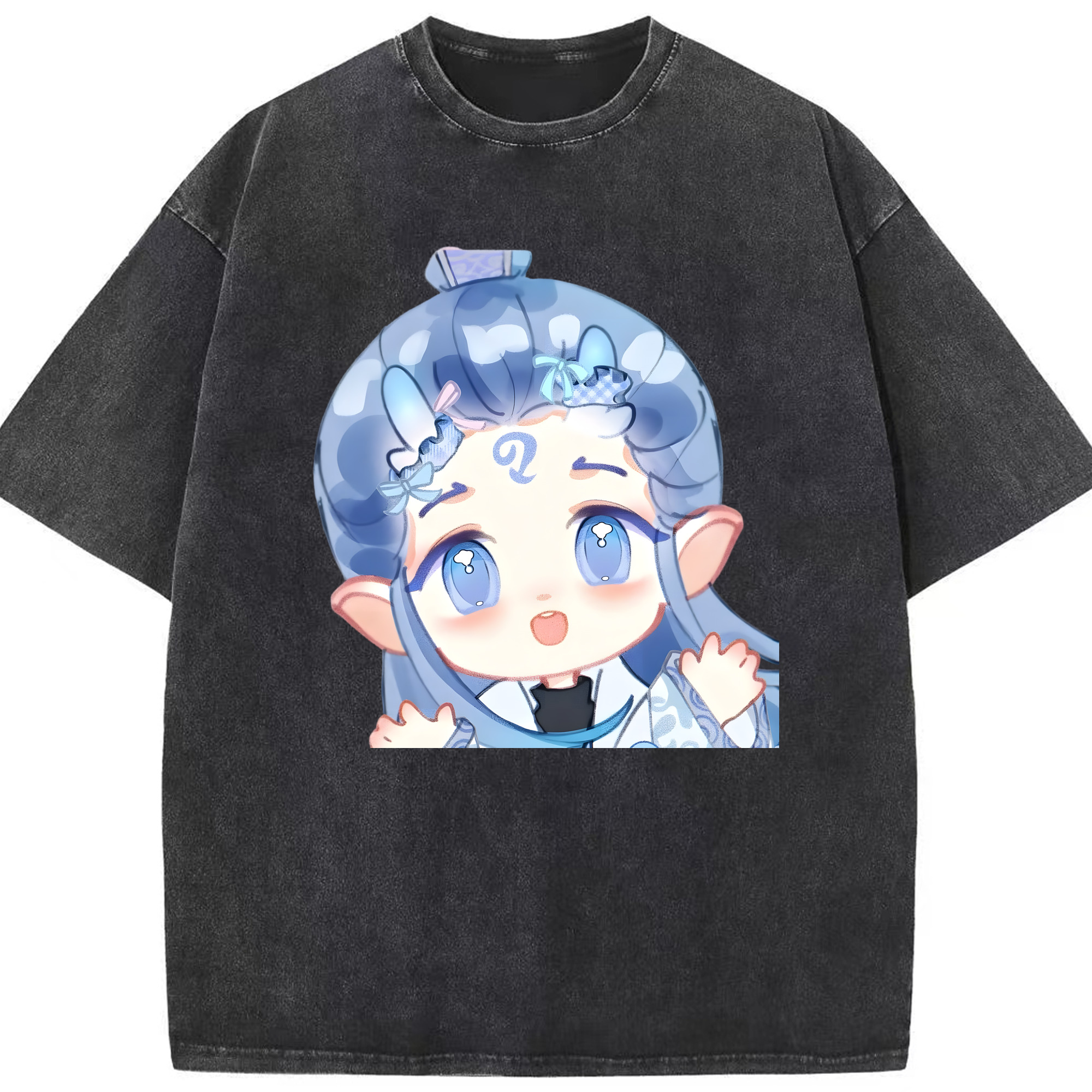 （画像用） Ne Zha 2 ナタ 魔童の大暴れ 綿100% ヴィンテージ風 半袖Tシャツ（フロントプリント）