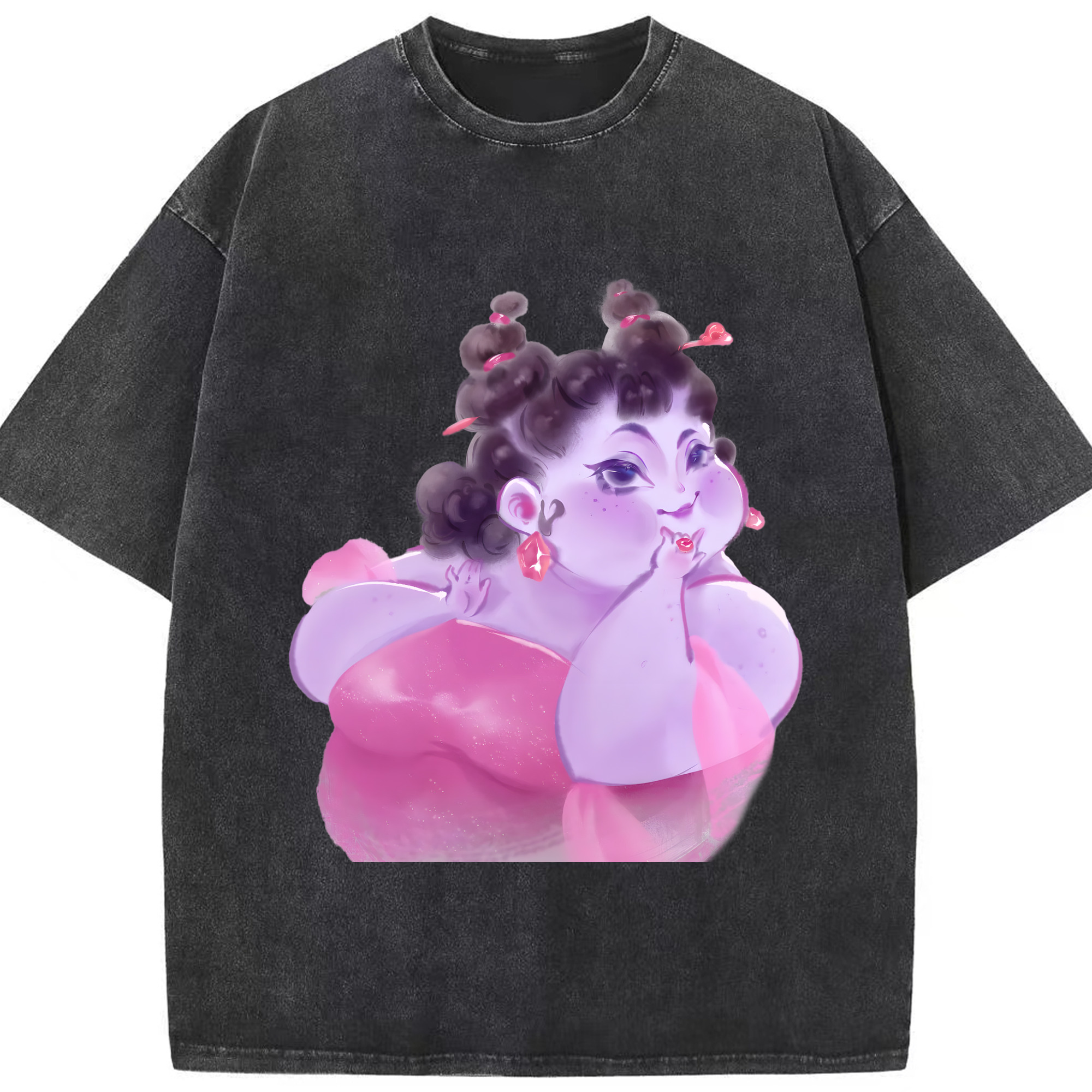 （画像用） Ne Zha 2 ナタ 魔童の大暴れ 綿100% ヴィンテージ風 半袖Tシャツ（フロントプリント）
