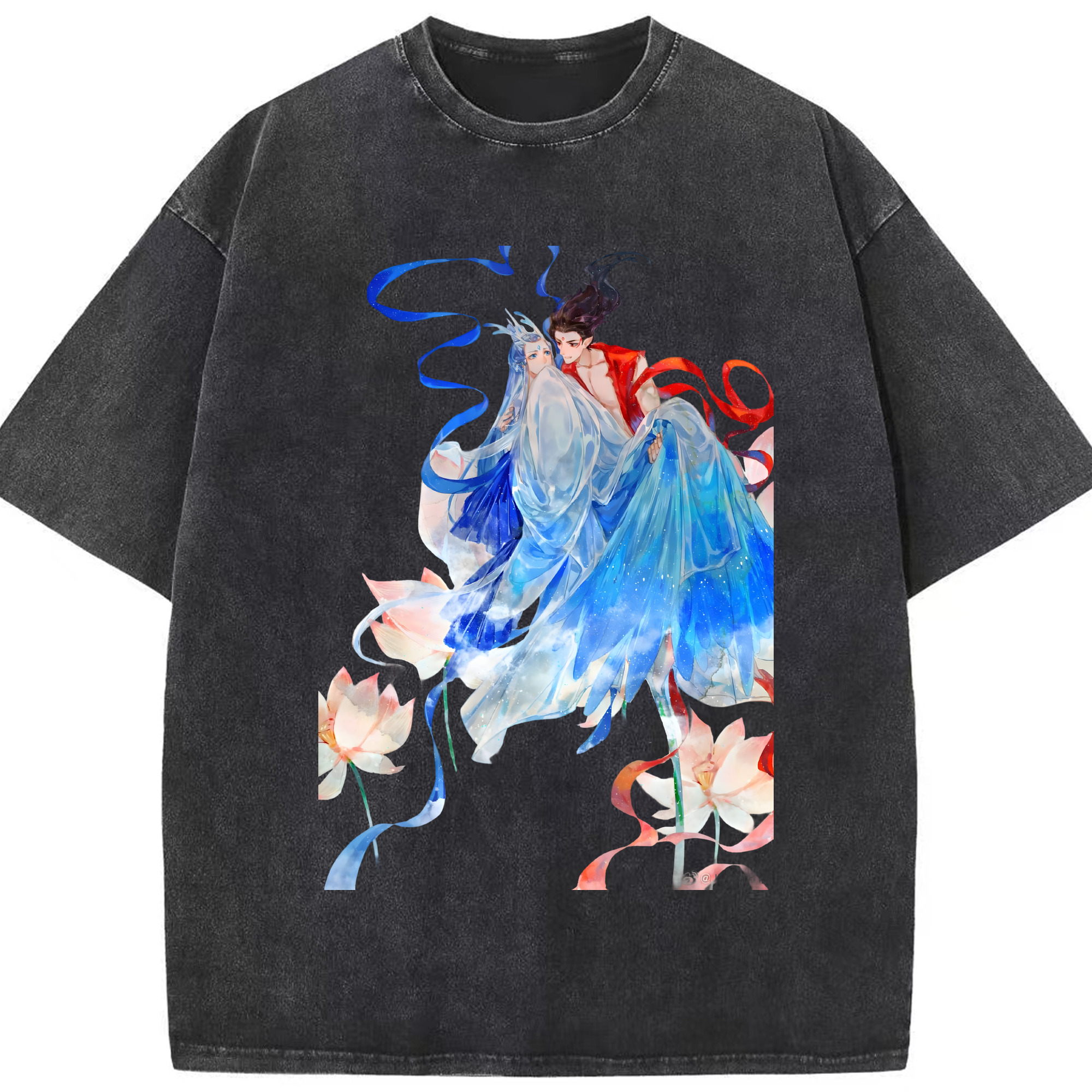 （画像用） Ne Zha 2 ナタ 魔童の大暴れ 綿100% ヴィンテージ風 半袖Tシャツ（フロントプリント）