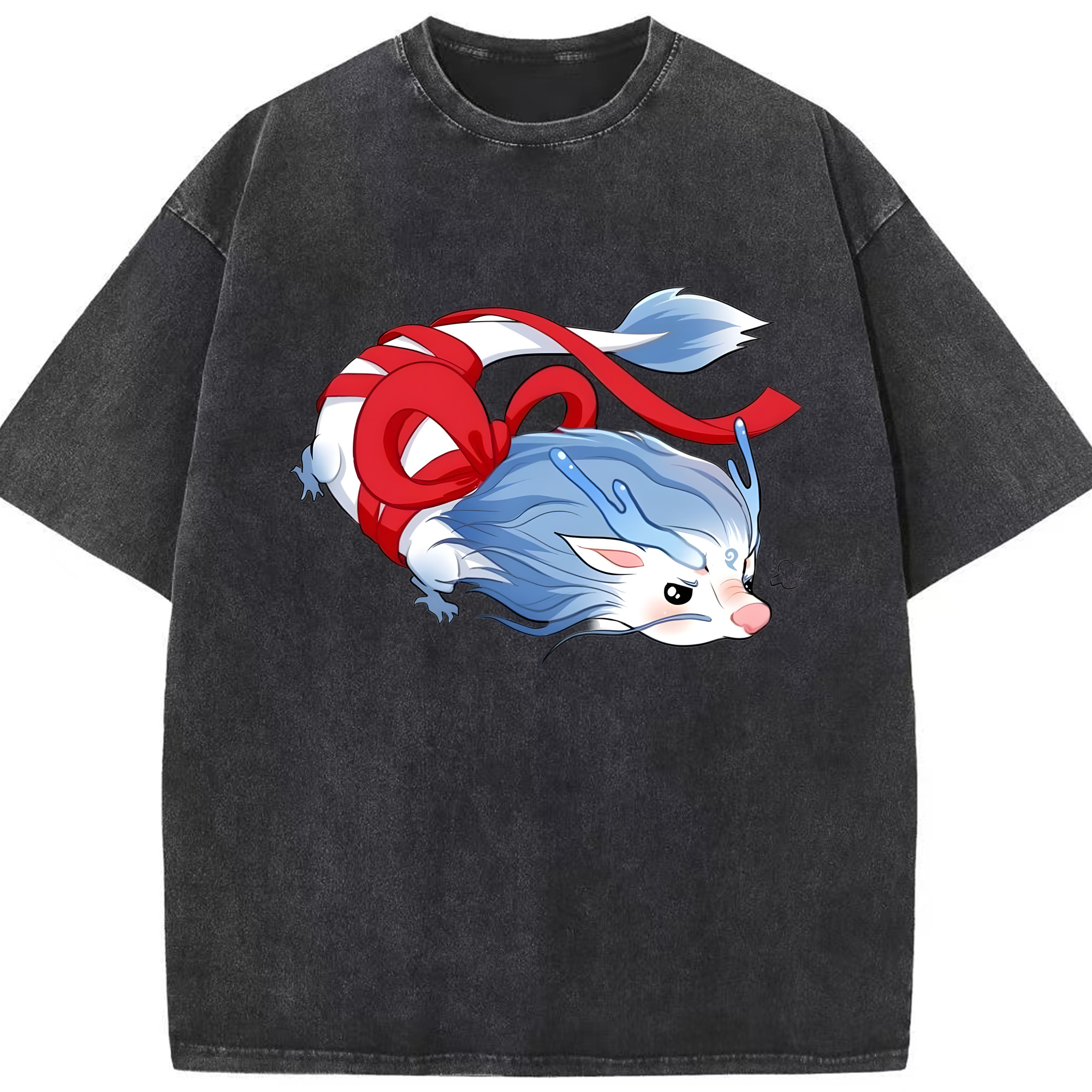 （画像用） Ne Zha 2 ナタ 魔童の大暴れ 綿100% ヴィンテージ風 半袖Tシャツ（フロントプリント）