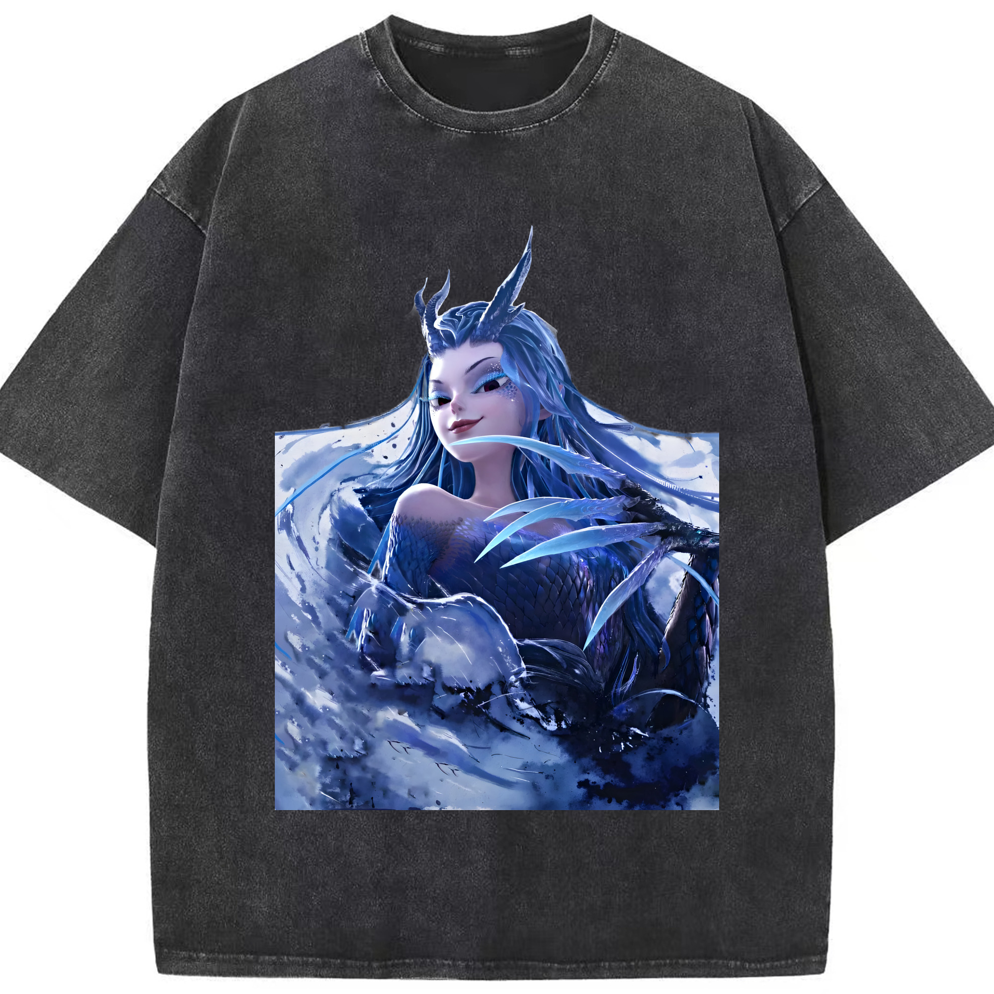 （画像用） Ne Zha 2 ナタ 魔童の大暴れ 綿100% ヴィンテージ風 半袖Tシャツ（フロントプリント）