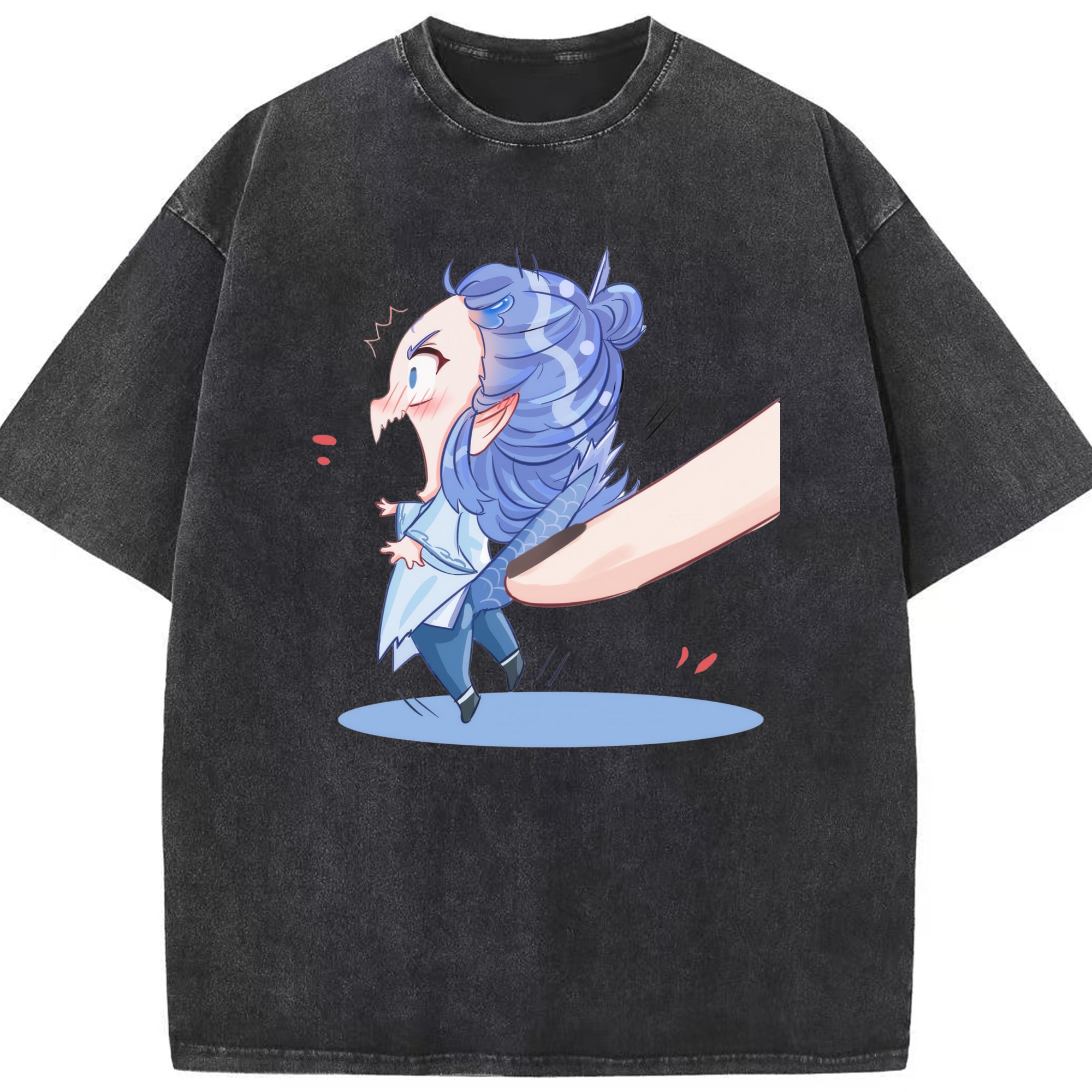 （画像用） Ne Zha 2 ナタ 魔童の大暴れ 綿100% ヴィンテージ風 半袖Tシャツ（フロントプリント）