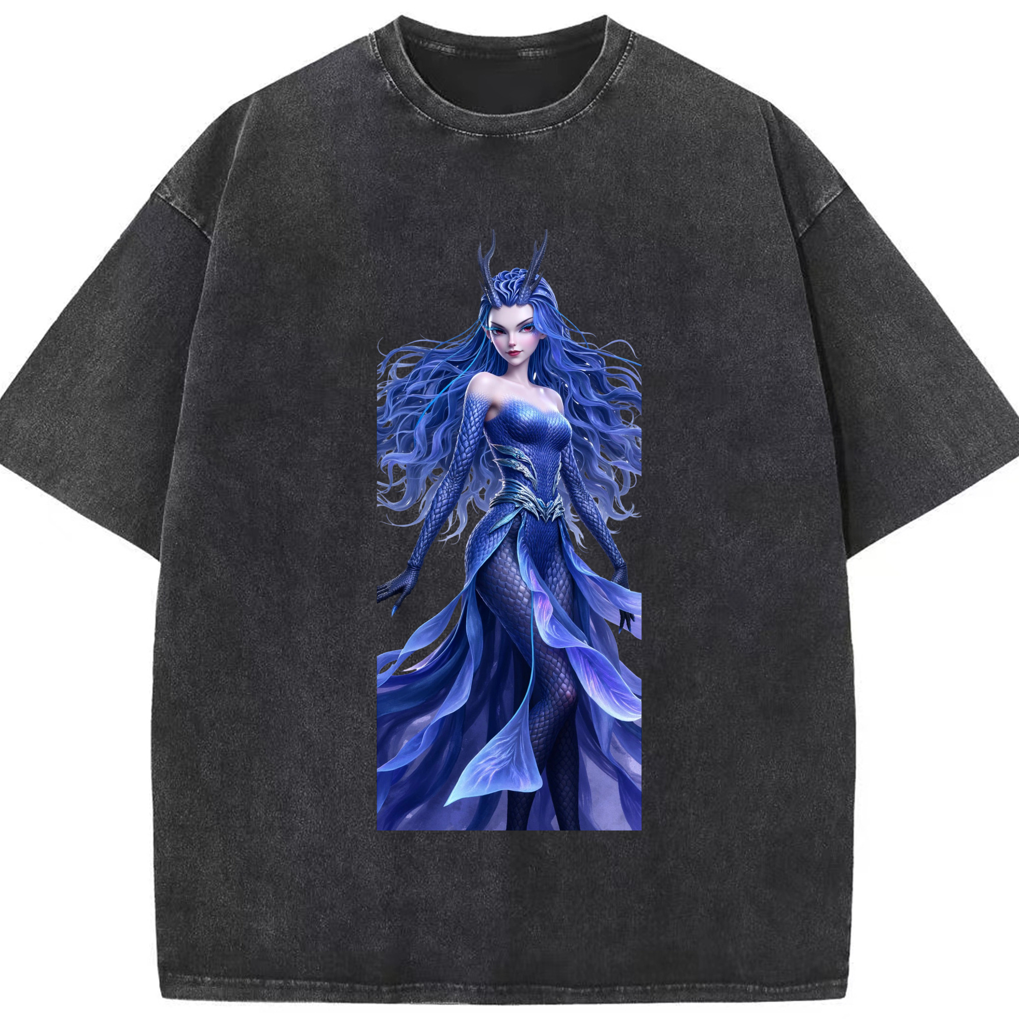 （画像用） Ne Zha 2 ナタ 魔童の大暴れ 綿100% ヴィンテージ風 半袖Tシャツ（フロントプリント）