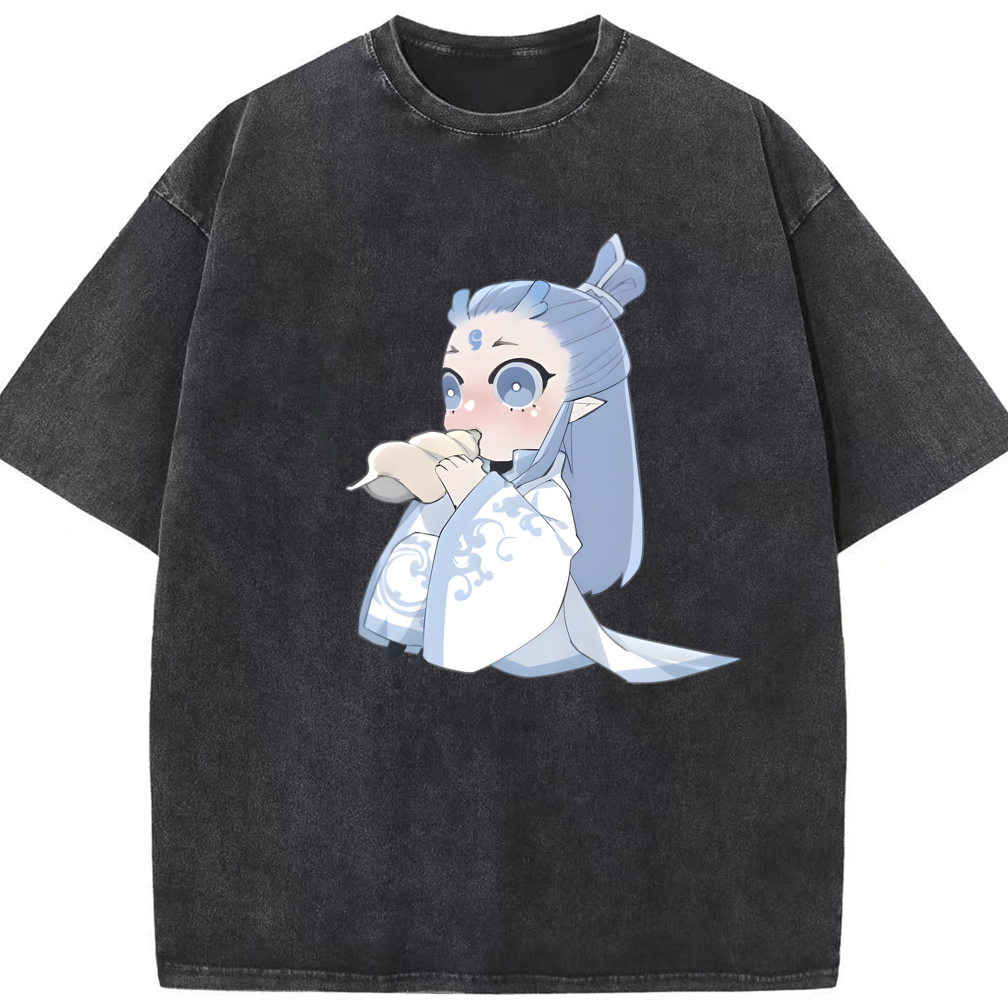 （画像用） Ne Zha 2 ナタ 魔童の大暴れ 綿100% ヴィンテージ風 半袖Tシャツ（フロントプリント）