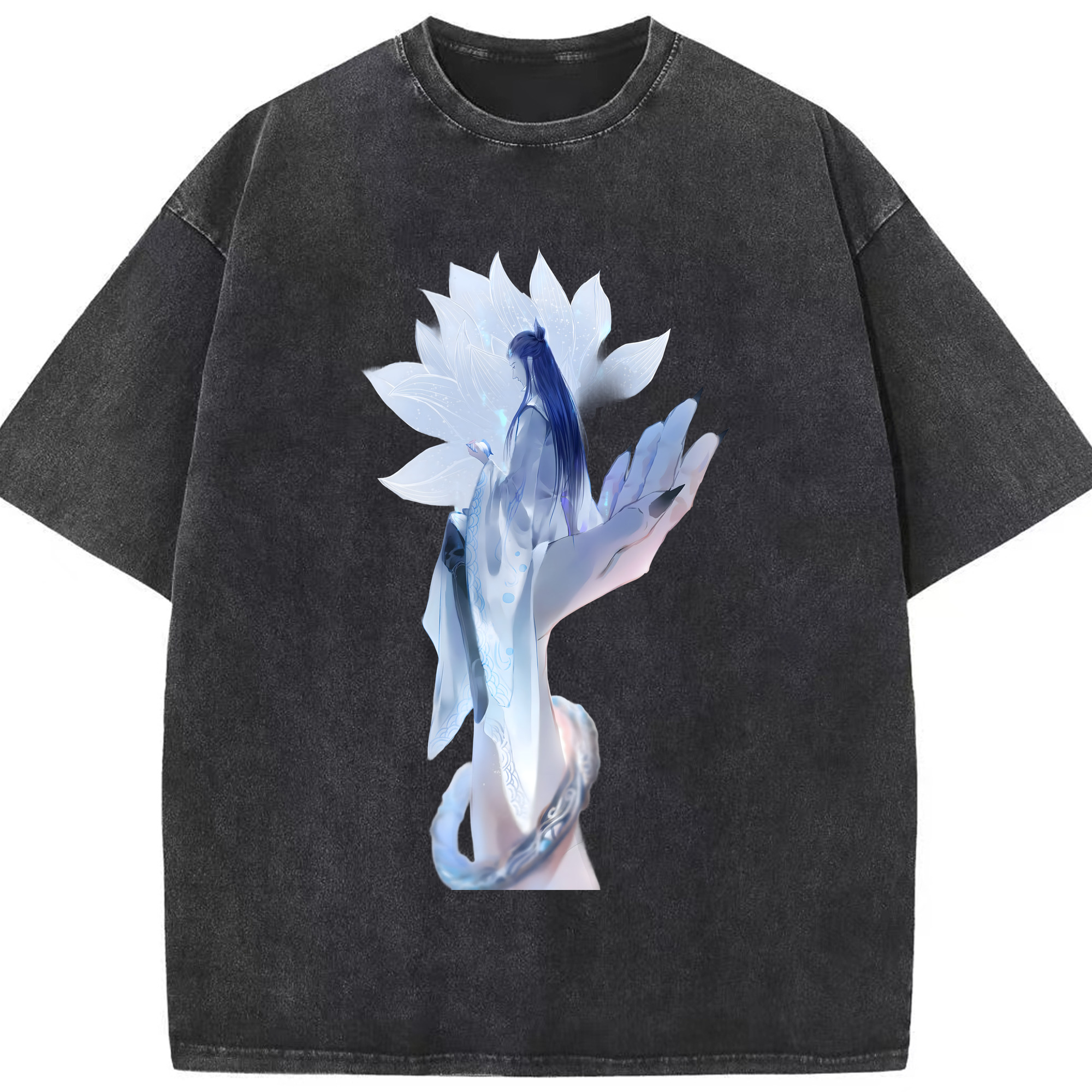 （画像用） Ne Zha 2 ナタ 魔童の大暴れ 綿100% ヴィンテージ風 半袖Tシャツ（フロントプリント）