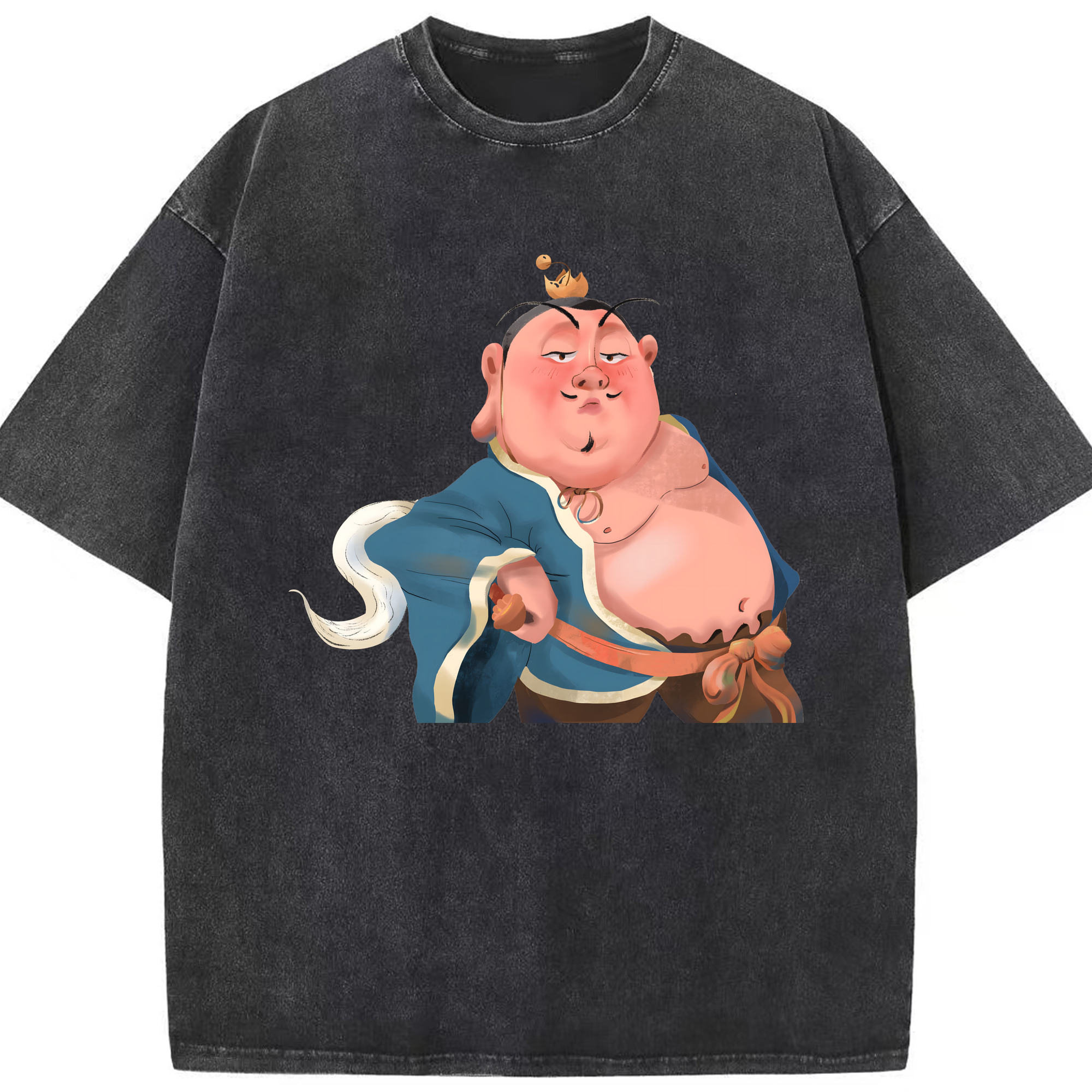 （画像用） Ne Zha 2 ナタ 魔童の大暴れ 綿100% ヴィンテージ風 半袖Tシャツ（フロントプリント）