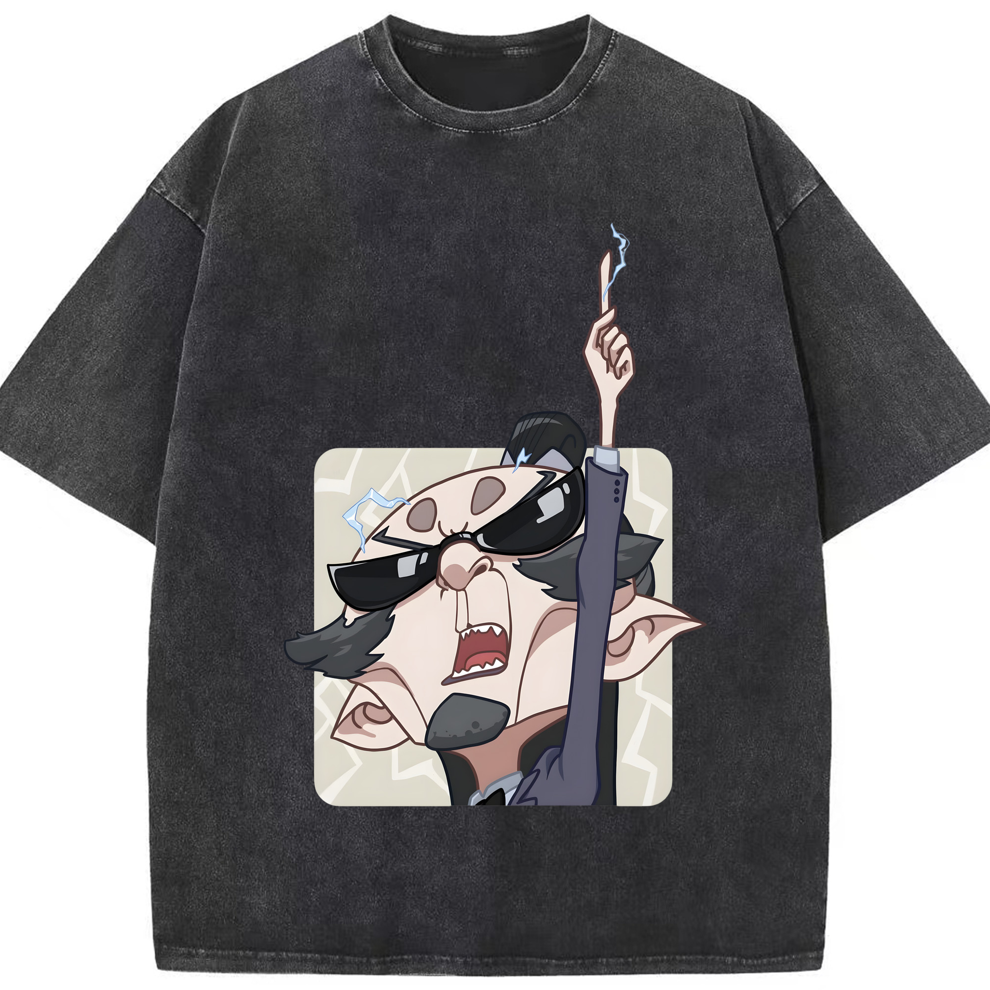 （画像用） Ne Zha 2 ナタ 魔童の大暴れ 綿100% ヴィンテージ風 半袖Tシャツ（フロントプリント）