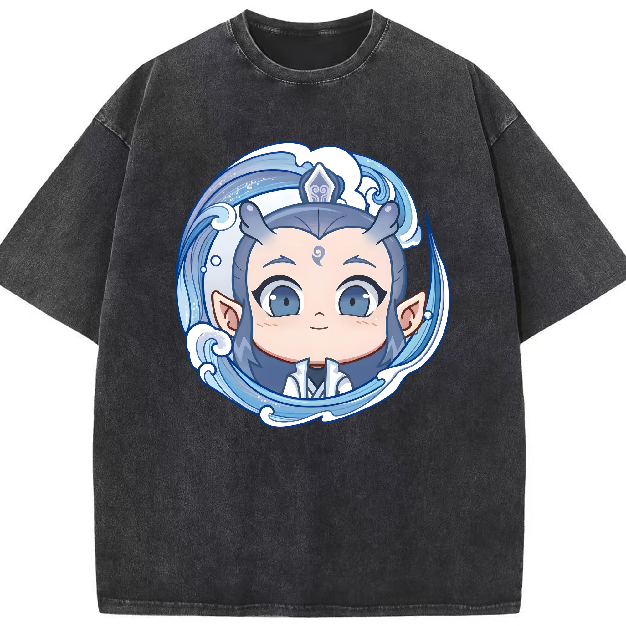 （画像用） Ne Zha 2 ナタ 魔童の大暴れ 綿100% ヴィンテージ風 半袖Tシャツ（フロントプリント）