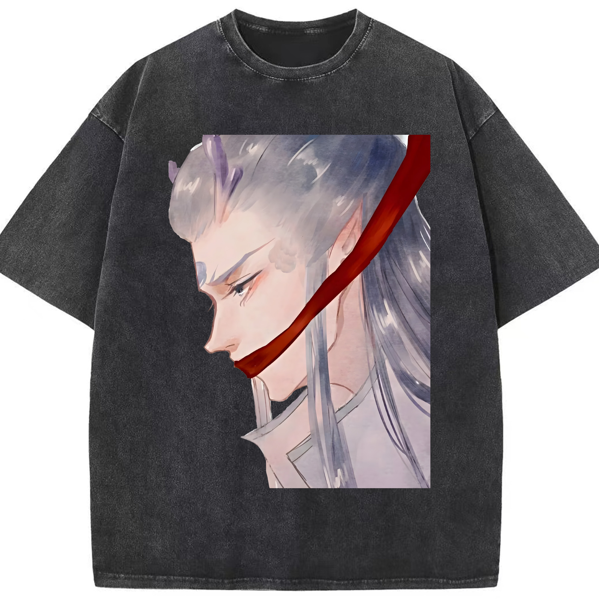 （画像用） Ne Zha 2 ナタ 魔童の大暴れ 綿100% ヴィンテージ風 半袖Tシャツ（フロントプリント）