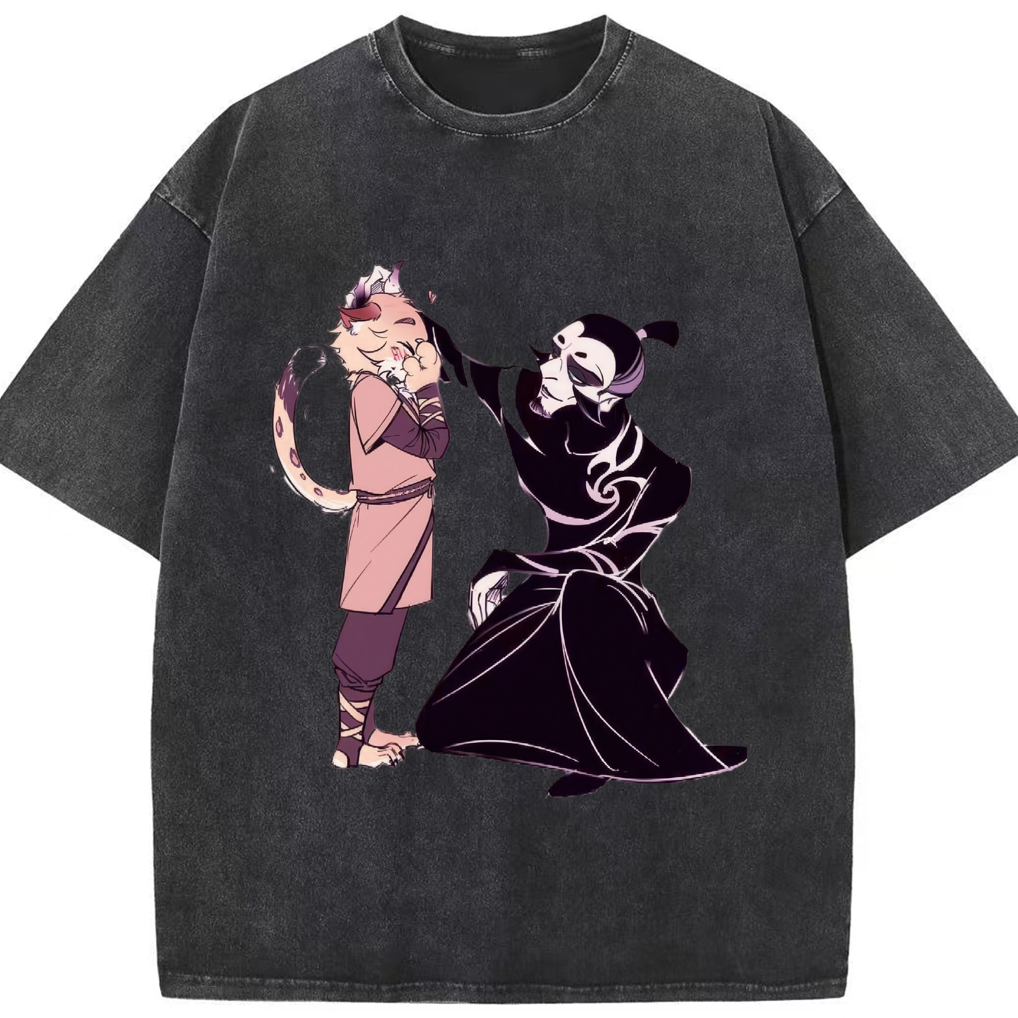 （画像用） Ne Zha 2 ナタ 魔童の大暴れ 綿100% ヴィンテージ風 半袖Tシャツ（フロントプリント）