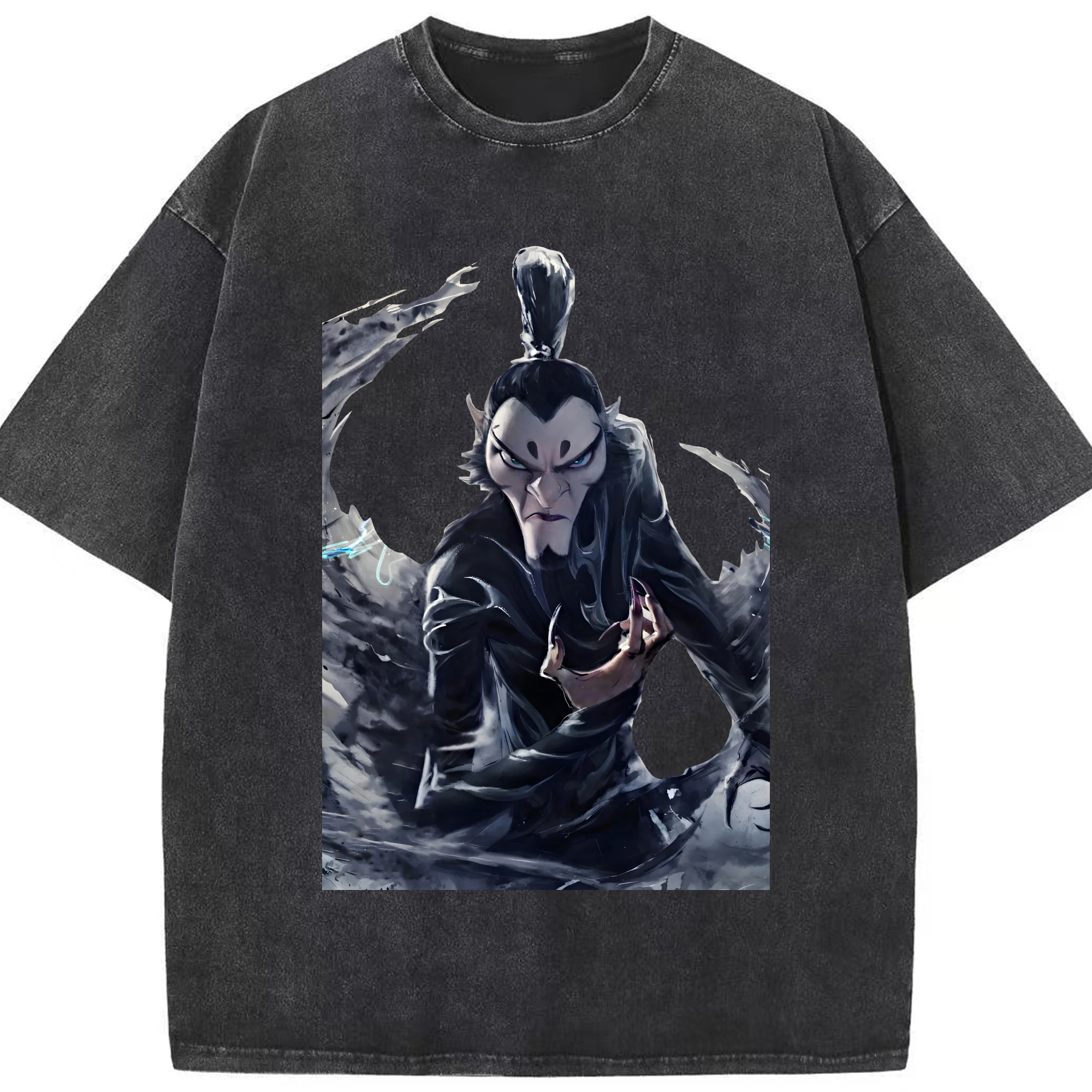 （画像用） Ne Zha 2 ナタ 魔童の大暴れ 綿100% ヴィンテージ風 半袖Tシャツ（フロントプリント）