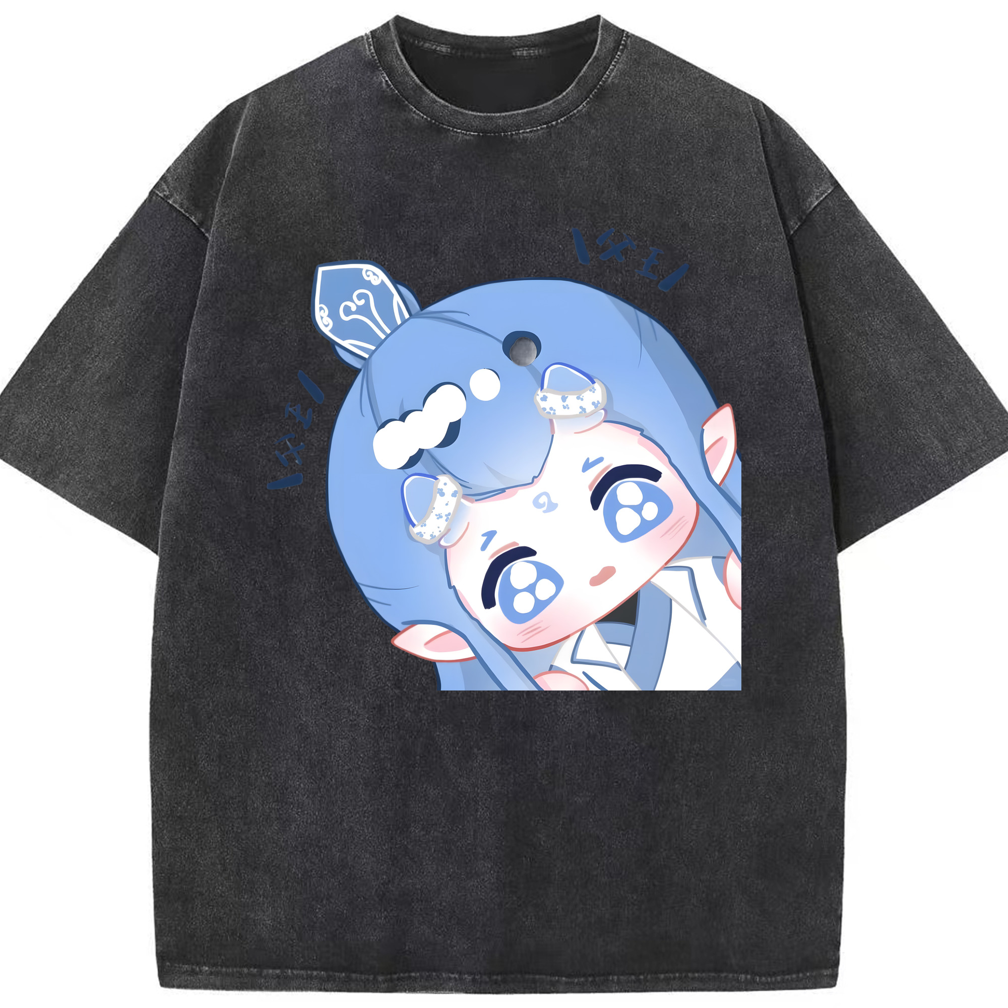 （画像用） Ne Zha 2 ナタ 魔童の大暴れ 綿100% ヴィンテージ風 半袖Tシャツ（フロントプリント）