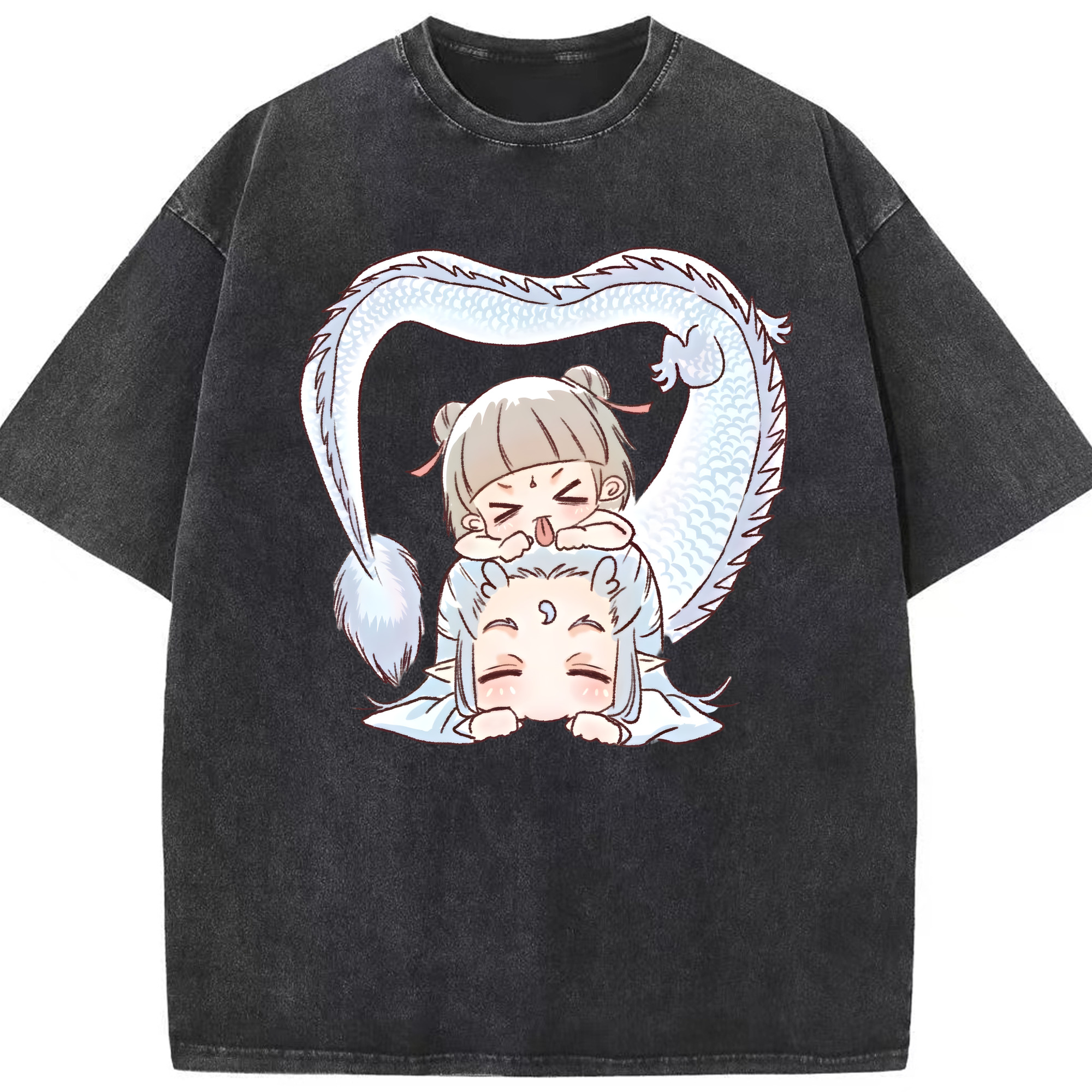 （画像用） Ne Zha 2 ナタ 魔童の大暴れ 綿100% ヴィンテージ風 半袖Tシャツ（フロントプリント）