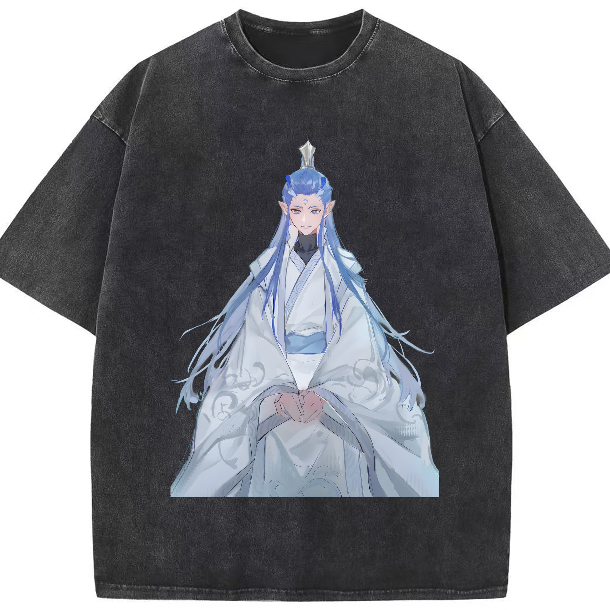 （画像用） Ne Zha 2 ナタ 魔童の大暴れ 綿100% ヴィンテージ風 半袖Tシャツ（フロントプリント）