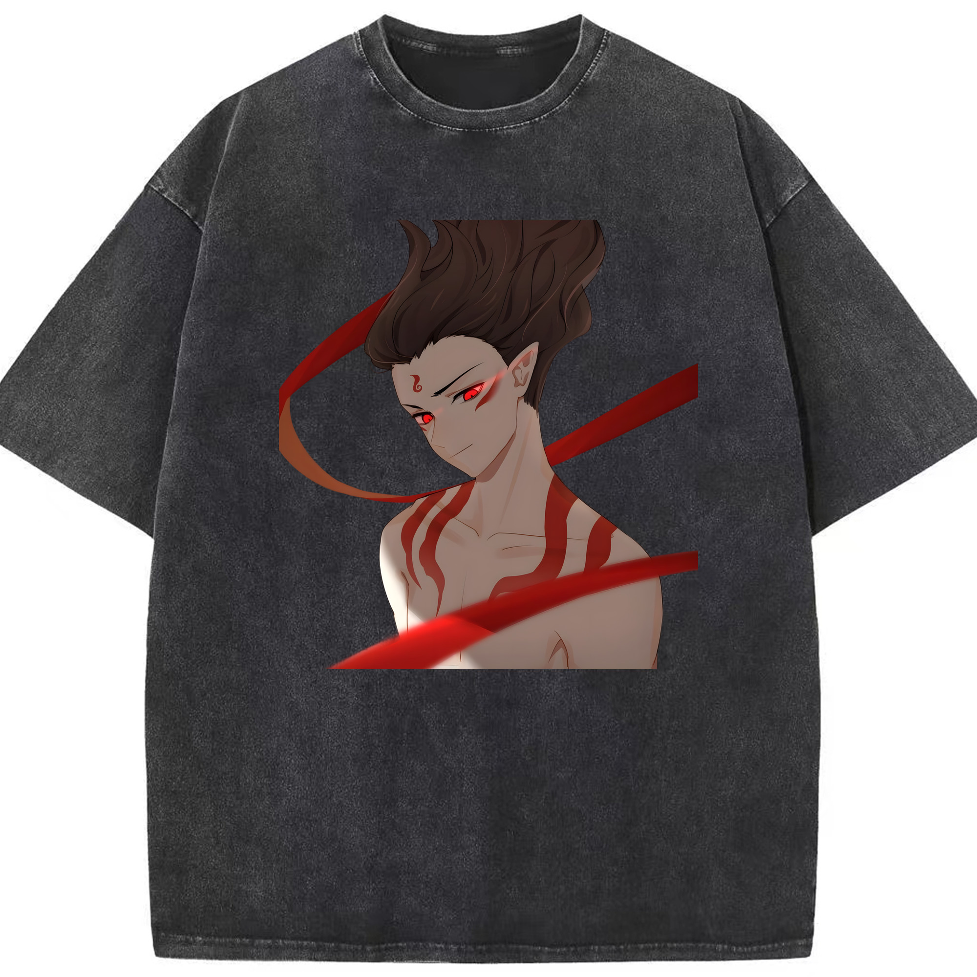 （画像用） Ne Zha 2 ナタ 魔童の大暴れ 綿100% ヴィンテージ風 半袖Tシャツ（フロントプリント）