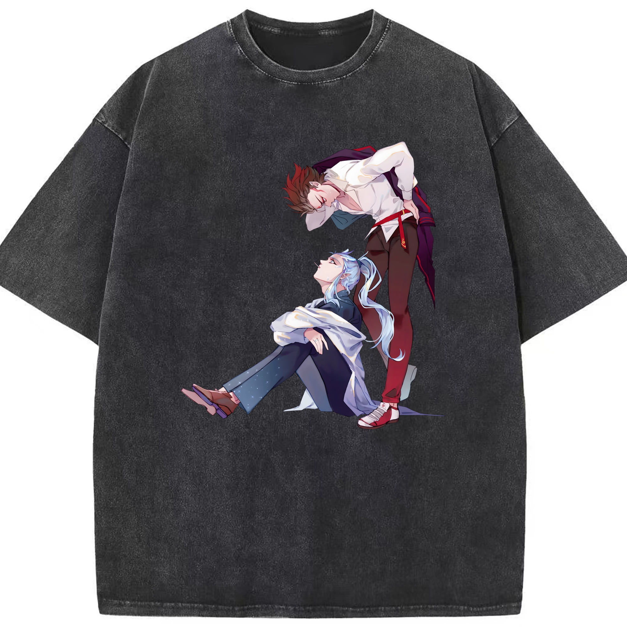 （画像用） Ne Zha 2 ナタ 魔童の大暴れ 綿100% ヴィンテージ風 半袖Tシャツ（フロントプリント）
