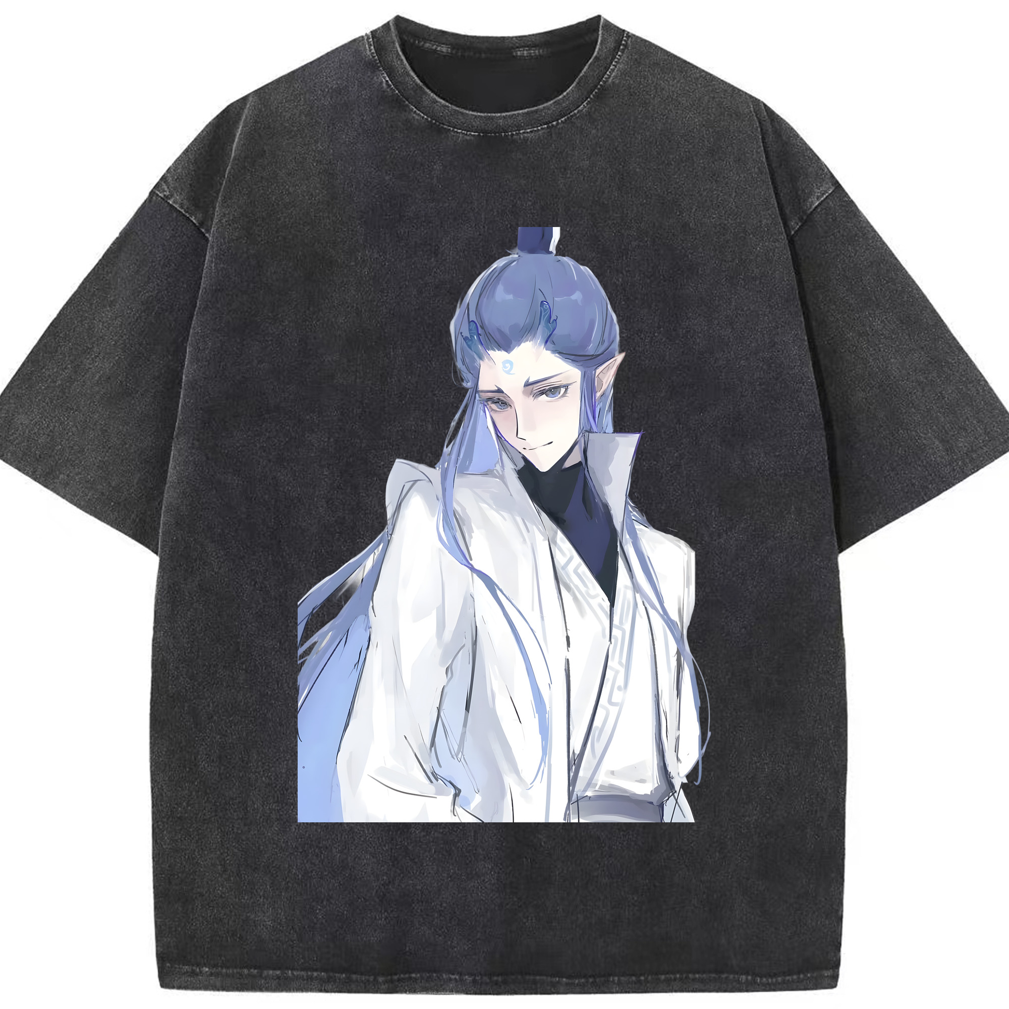 （画像用） Ne Zha 2 ナタ 魔童の大暴れ 綿100% ヴィンテージ風 半袖Tシャツ（フロントプリント）